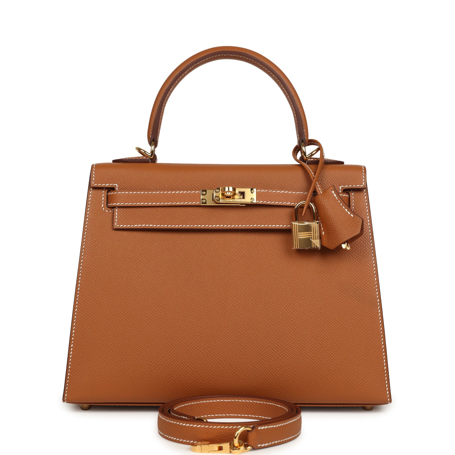 Hermes Kelly Sellier 25 Gold Epsom Gold Hardware