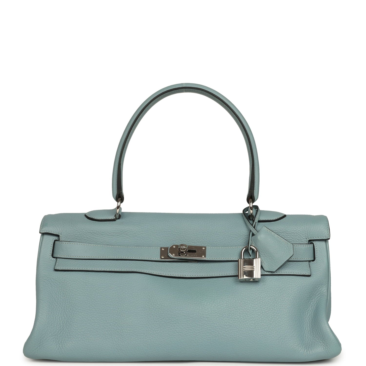 Vintage Hermes Shoulder Kelly 42 JPG Ciel Clemence Palladium Hardware