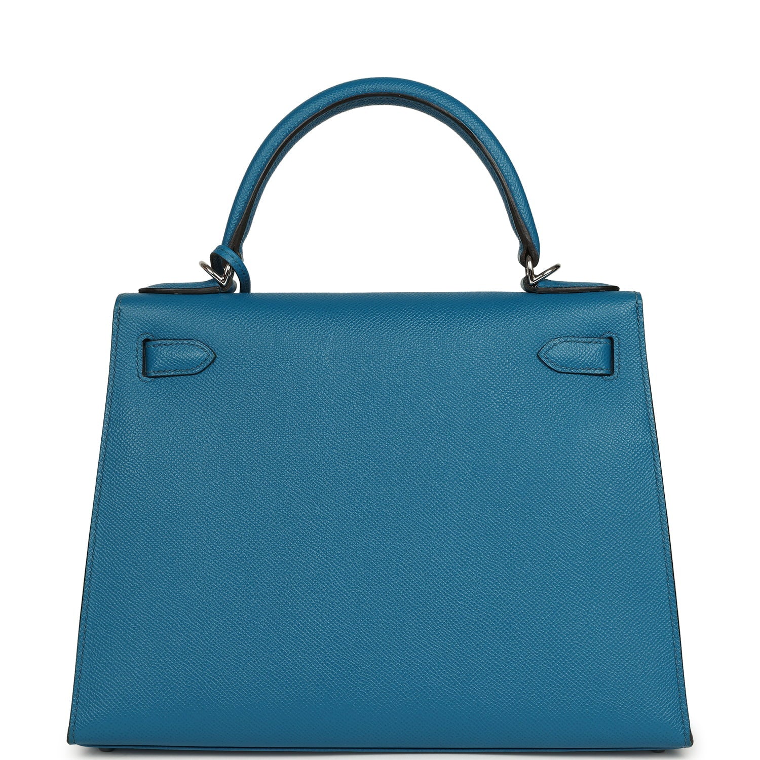 Pre-owned Hermes Kelly Sellier 28 Bleu Izmir Epsom Palladium Hardware