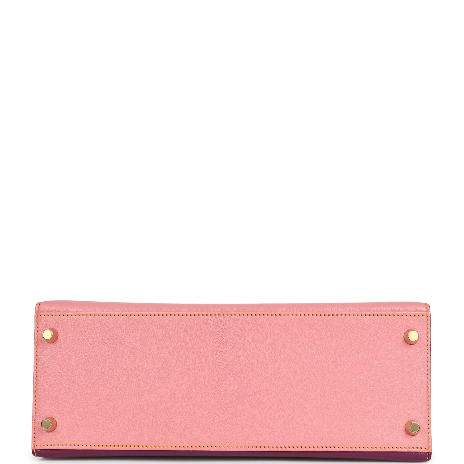 Pre-owned Hermes Special Order (HSS) Kelly Sellier 28 Rose Confetti, Anemone and Bleu Aztec Chevre Mysore Brushed Gold Hardware