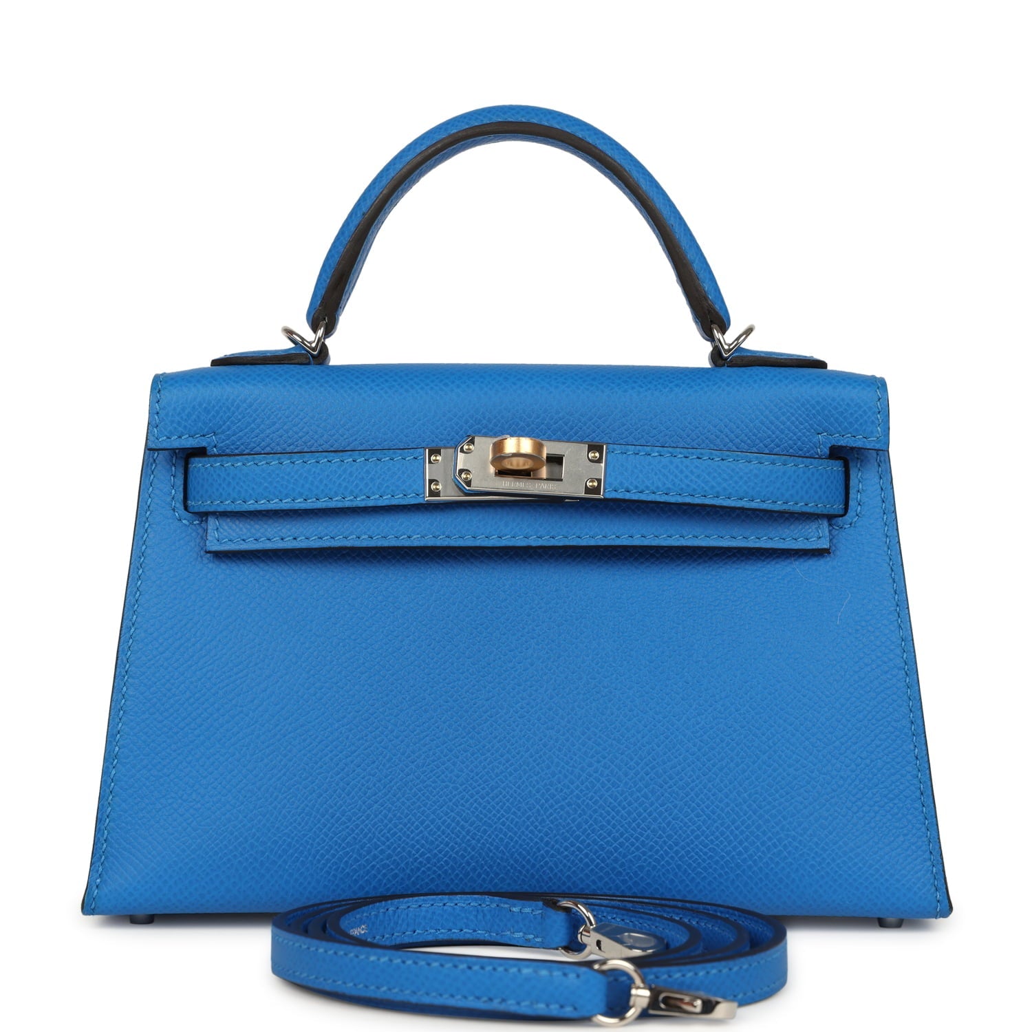 Hermes Kelly Sellier 20 Bleu Hydra Epsom Electrum Hardware
