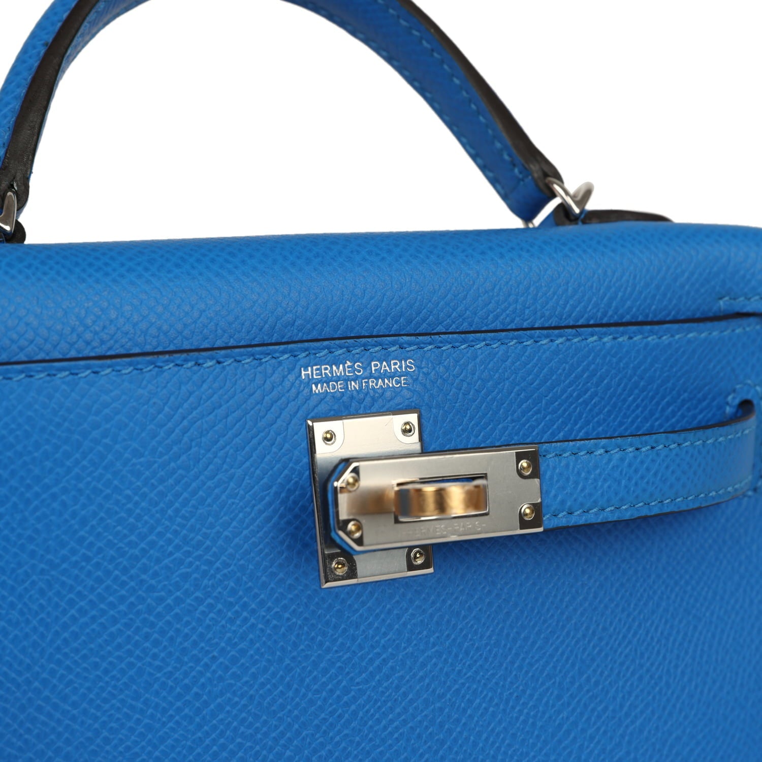 Hermes Kelly Sellier 20 Bleu Hydra Epsom Electrum Hardware