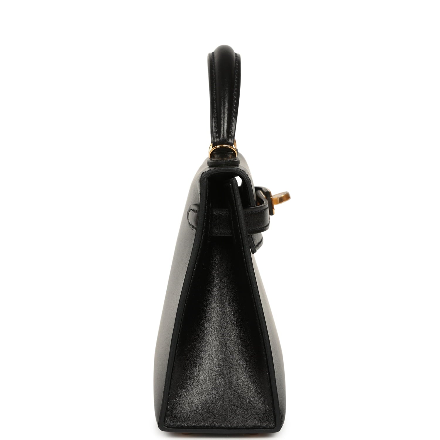 Hermes Kelly Sellier 20 Black Box Gold Hardware