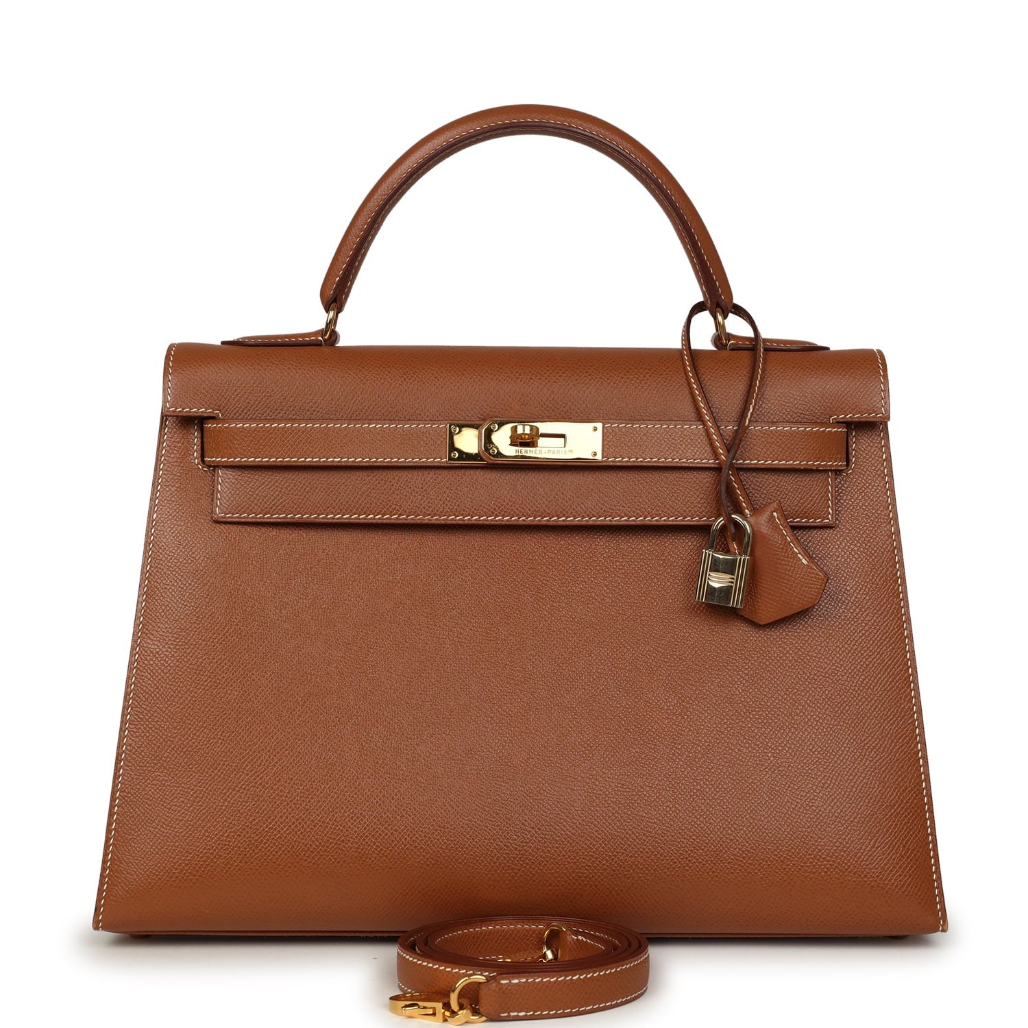 Vintage Hermes Kelly Sellier 32 Gold Epsom Gold Hardware