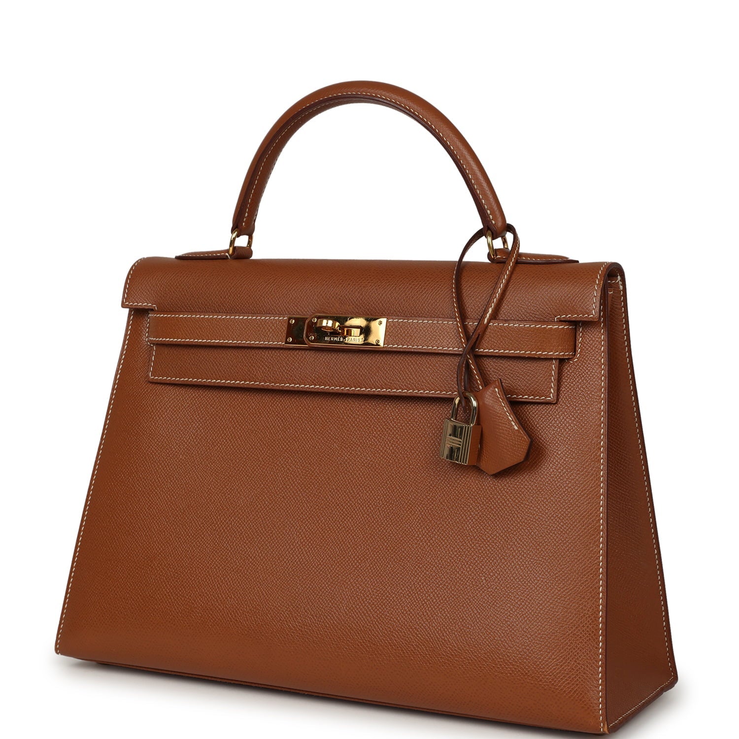 Vintage Hermes Kelly Sellier 32 Gold Epsom Gold Hardware