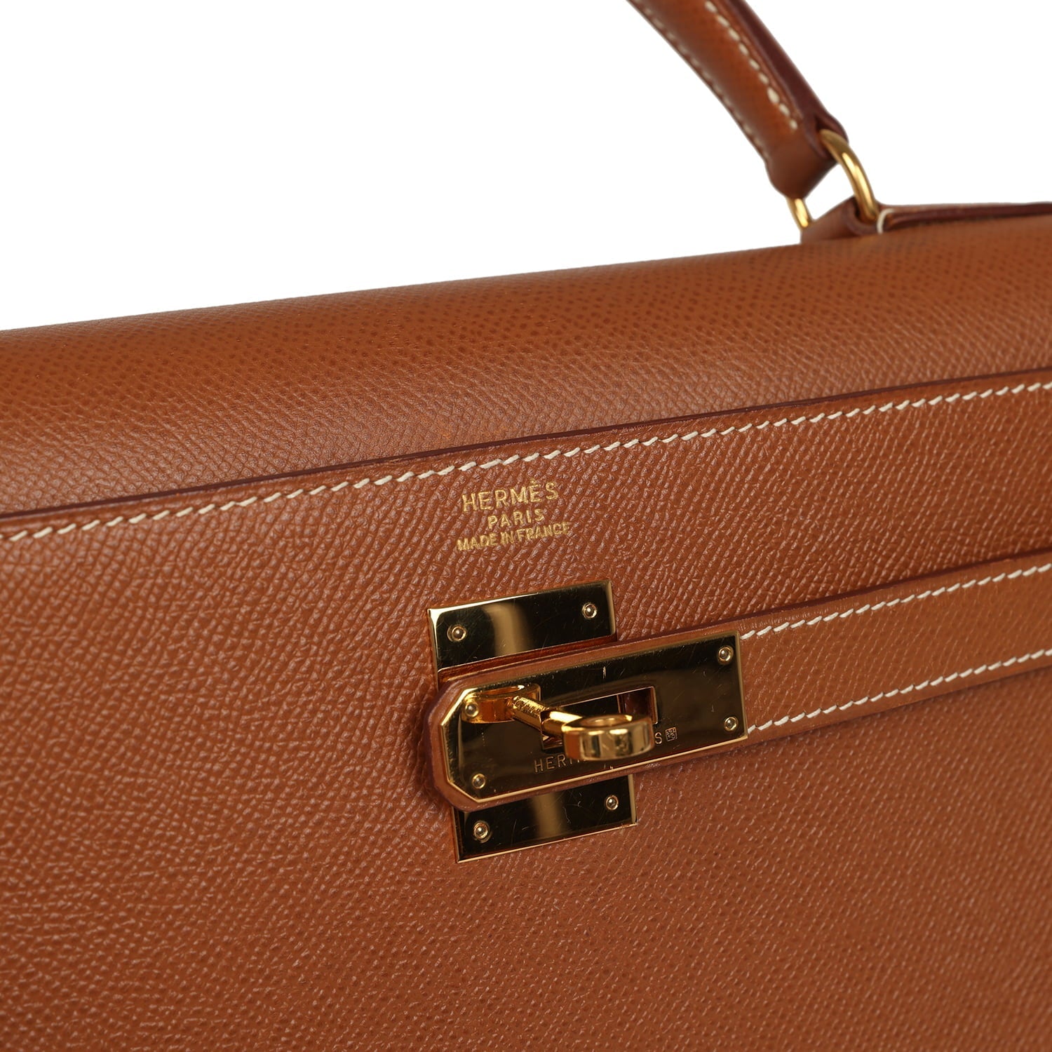 Vintage Hermes Kelly Sellier 32 Gold Epsom Gold Hardware