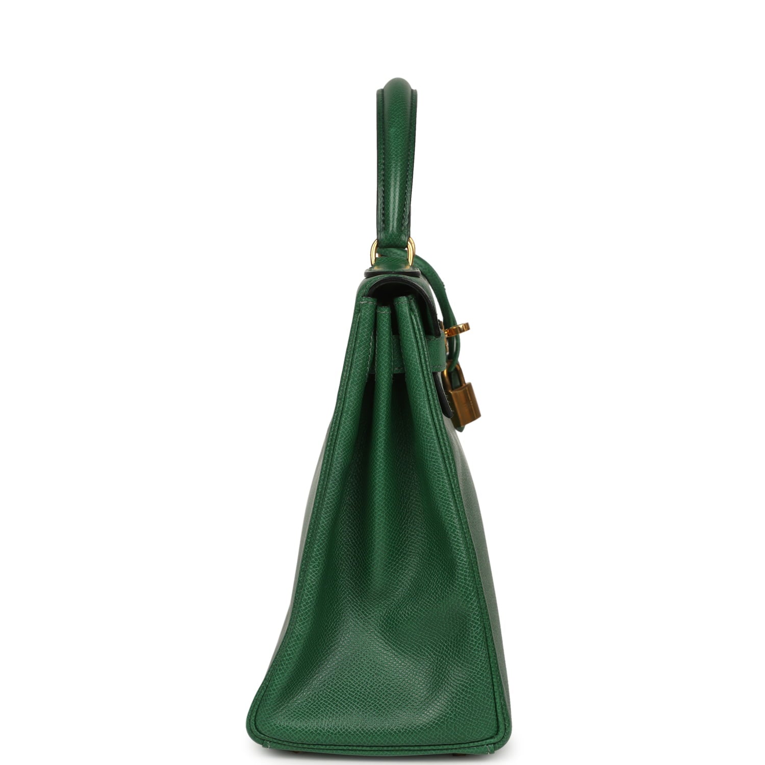 Vintage Hermes Kelly Retourne 28 Vert Benghal Courchevel Gold Hardware