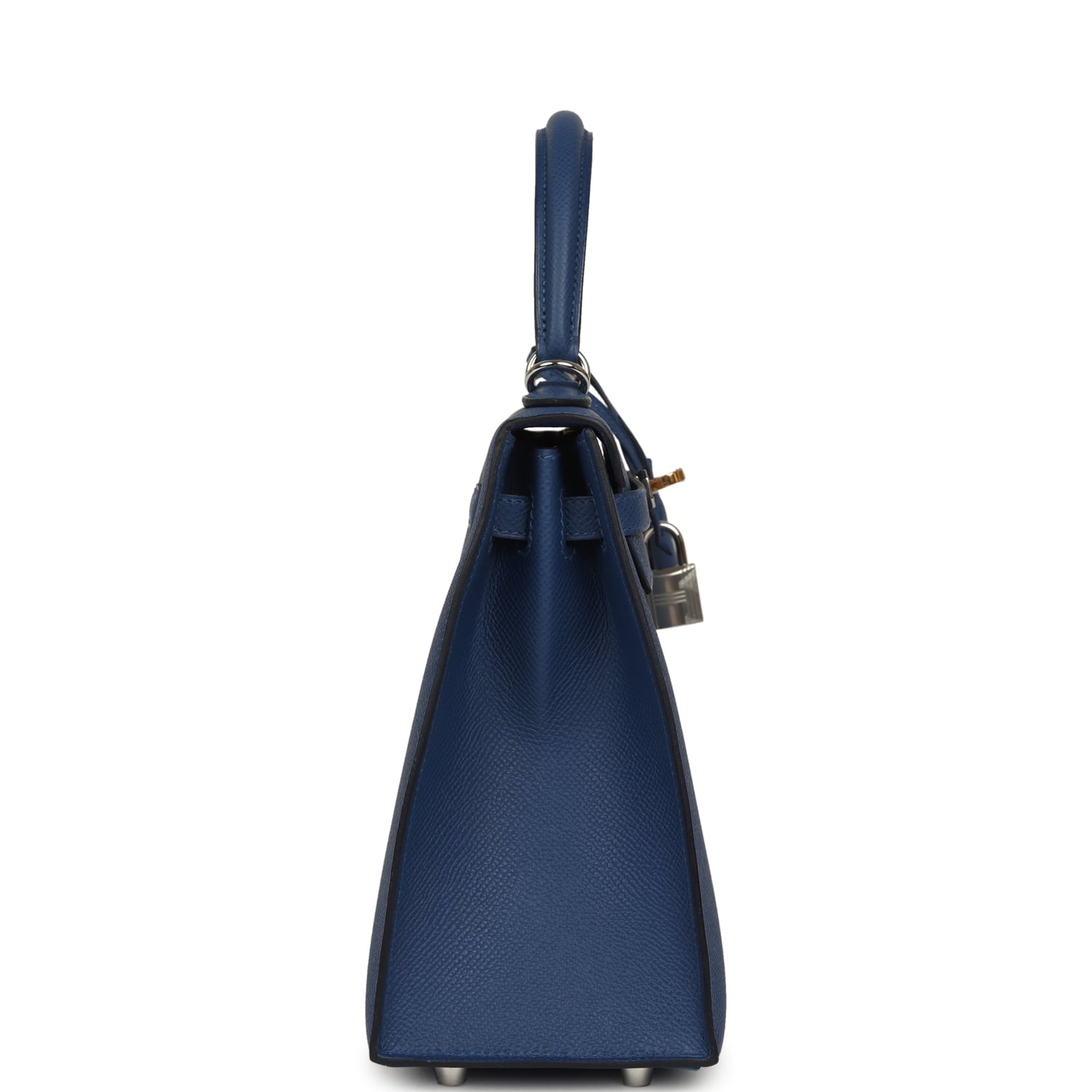 Hermes Kelly Sellier 25 Bleu Tie Epsom Electrum Hardware