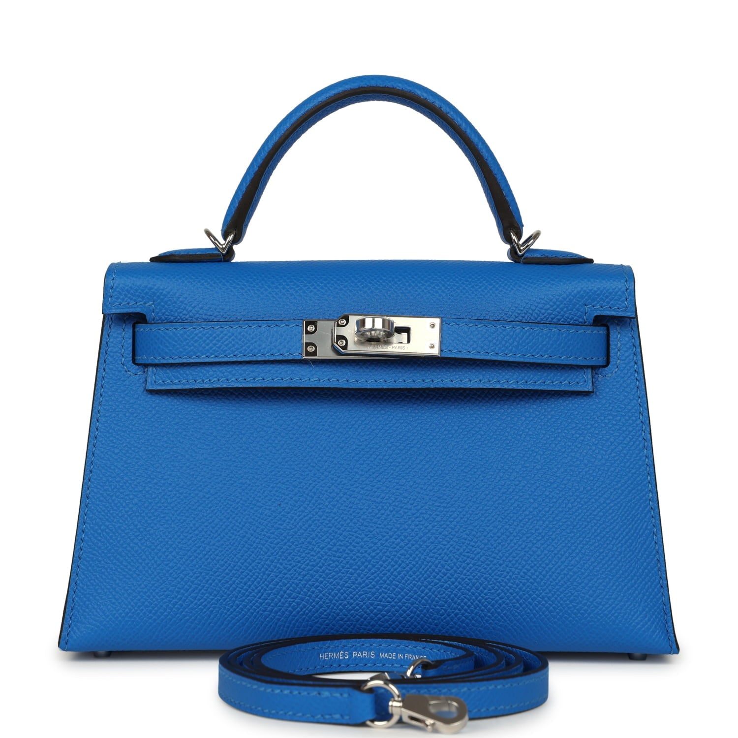 Hermes Kelly Sellier 20 Bleu Hydra Epsom Palladium Hardware