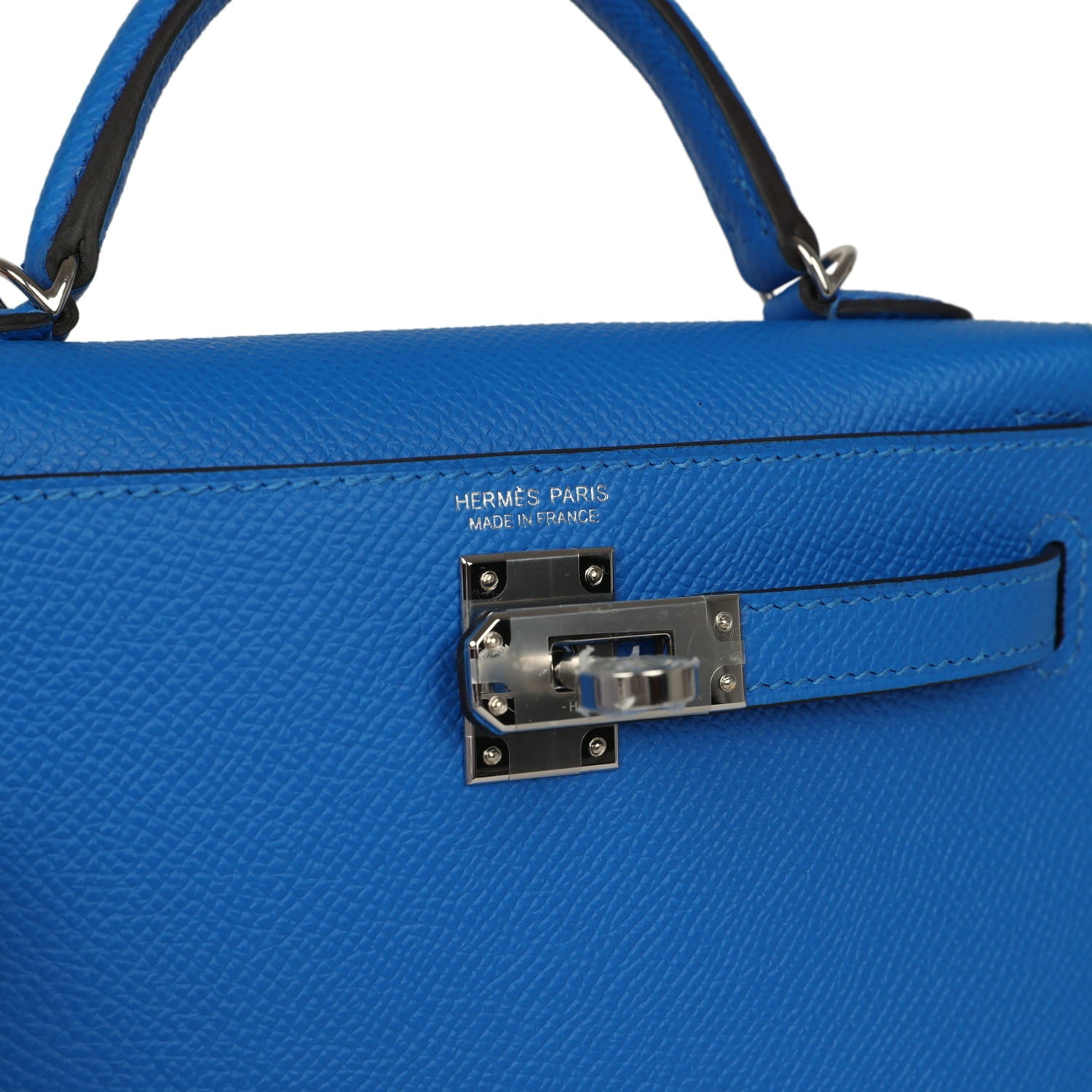 Hermes Kelly Sellier 20 Bleu Hydra Epsom Palladium Hardware