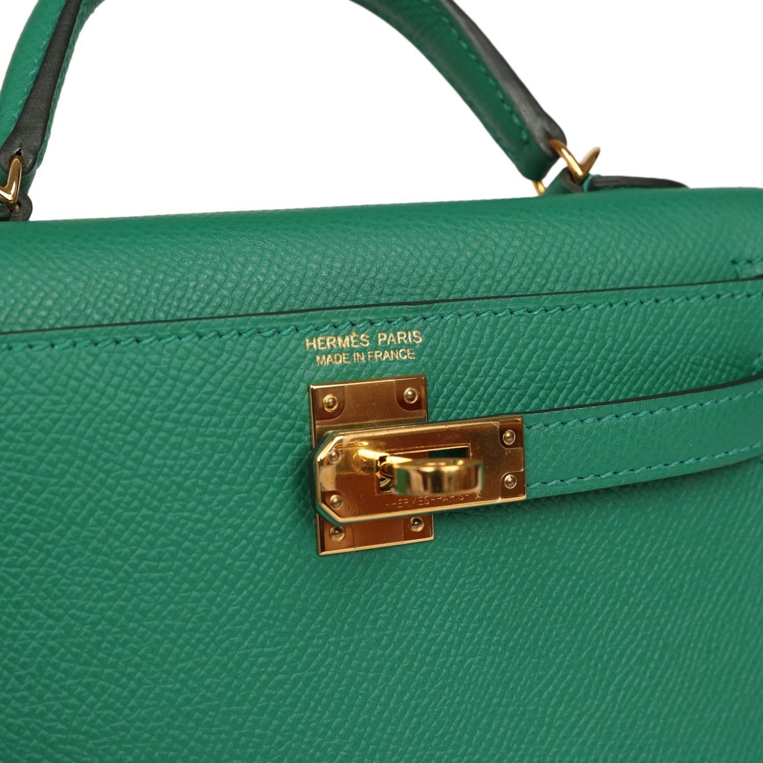 Pre-owned Hermes Kelly Sellier 20 Vert Vertigo Epsom Gold Hardware