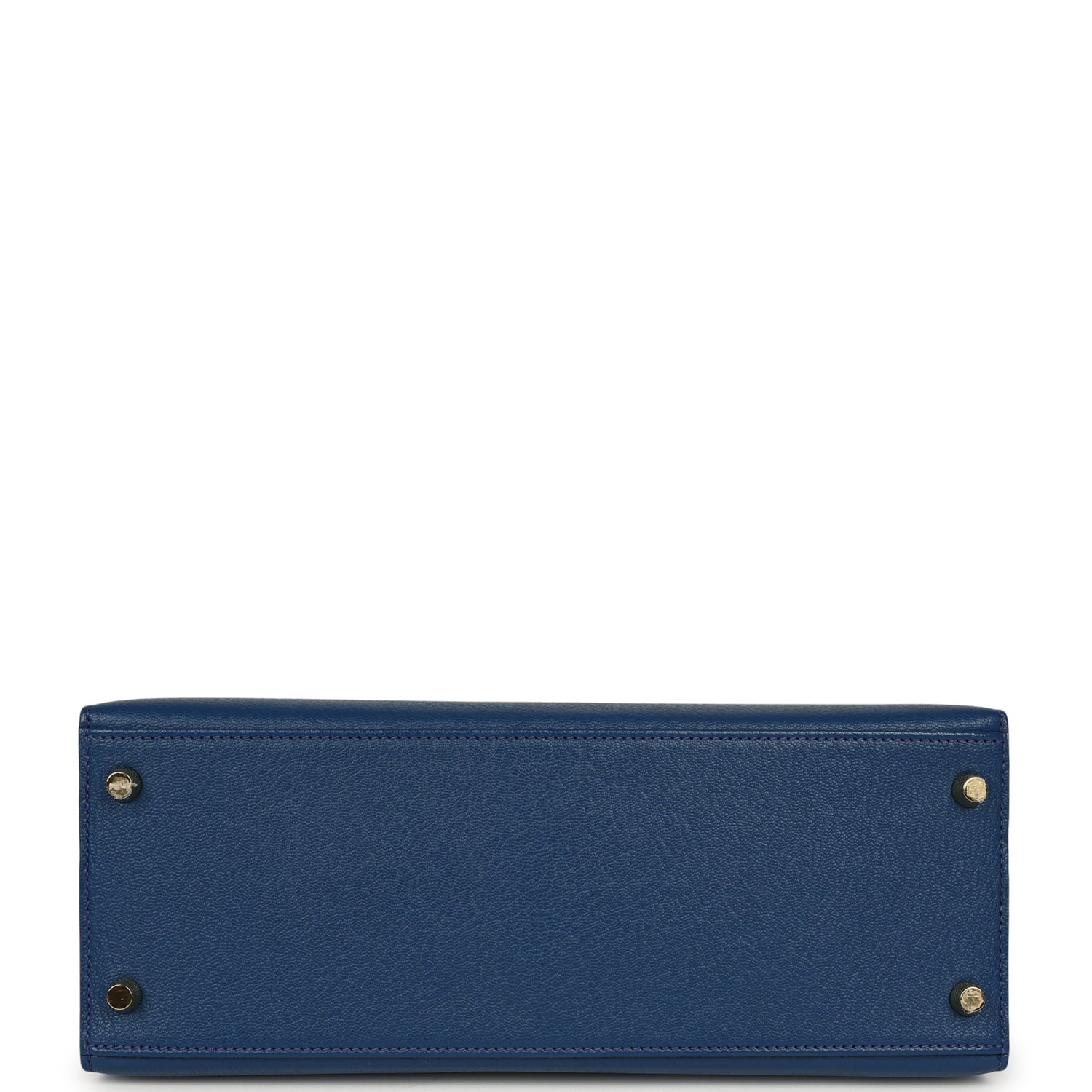 Pre-owned Hermes Special Order (HSS) Kelly Sellier 28 Bleu Electric and Bleu Saphir Chevre Mysore Permabrass Hardware