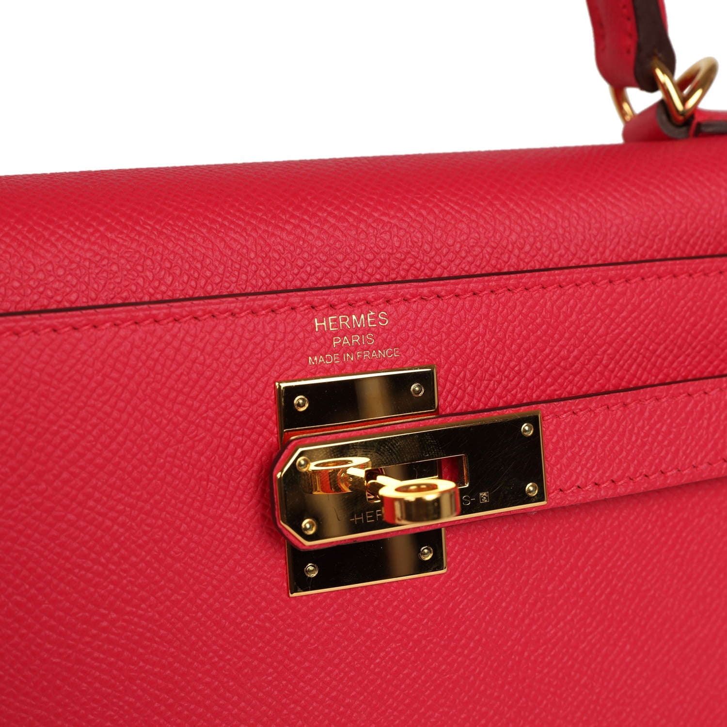 Pre-owned Hermes Kelly Sellier 28 Rose Extreme Epsom Gold Hardware