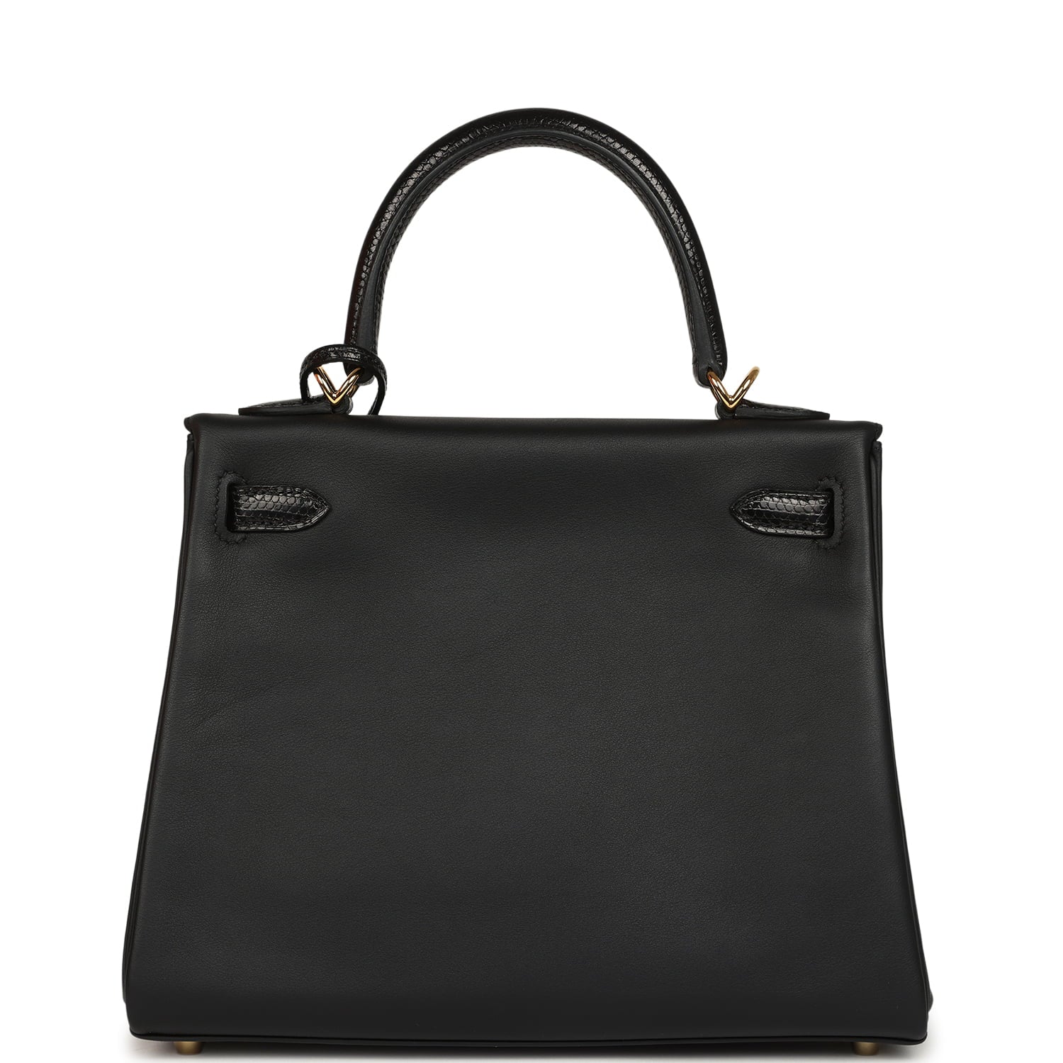 Hermes Kelly Retourne 25 Black Swift and Varanus Niloticus Lizard Touch Gold Hardware