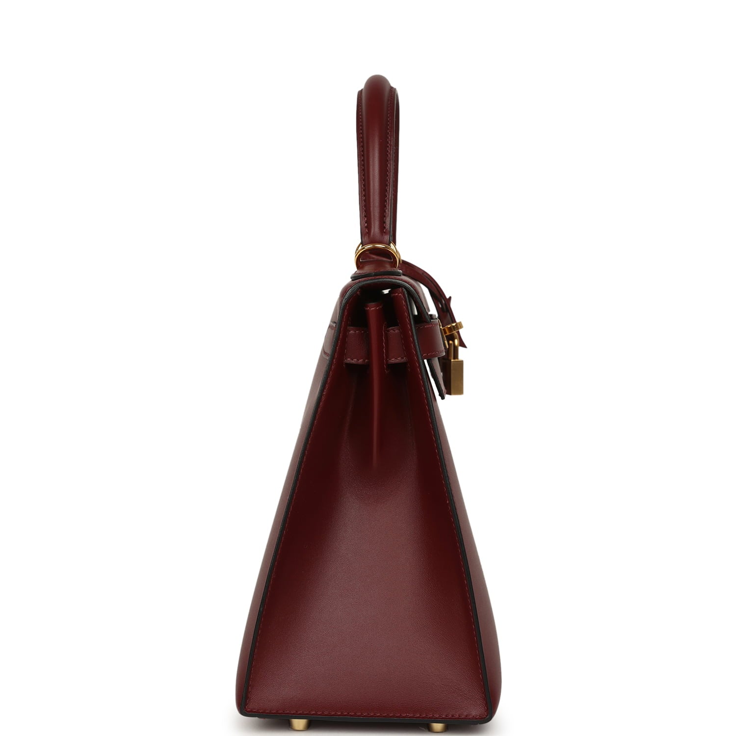 Pre-owned Hermes Kelly Sellier 28 Rouge H Sombrero Gold Hardware