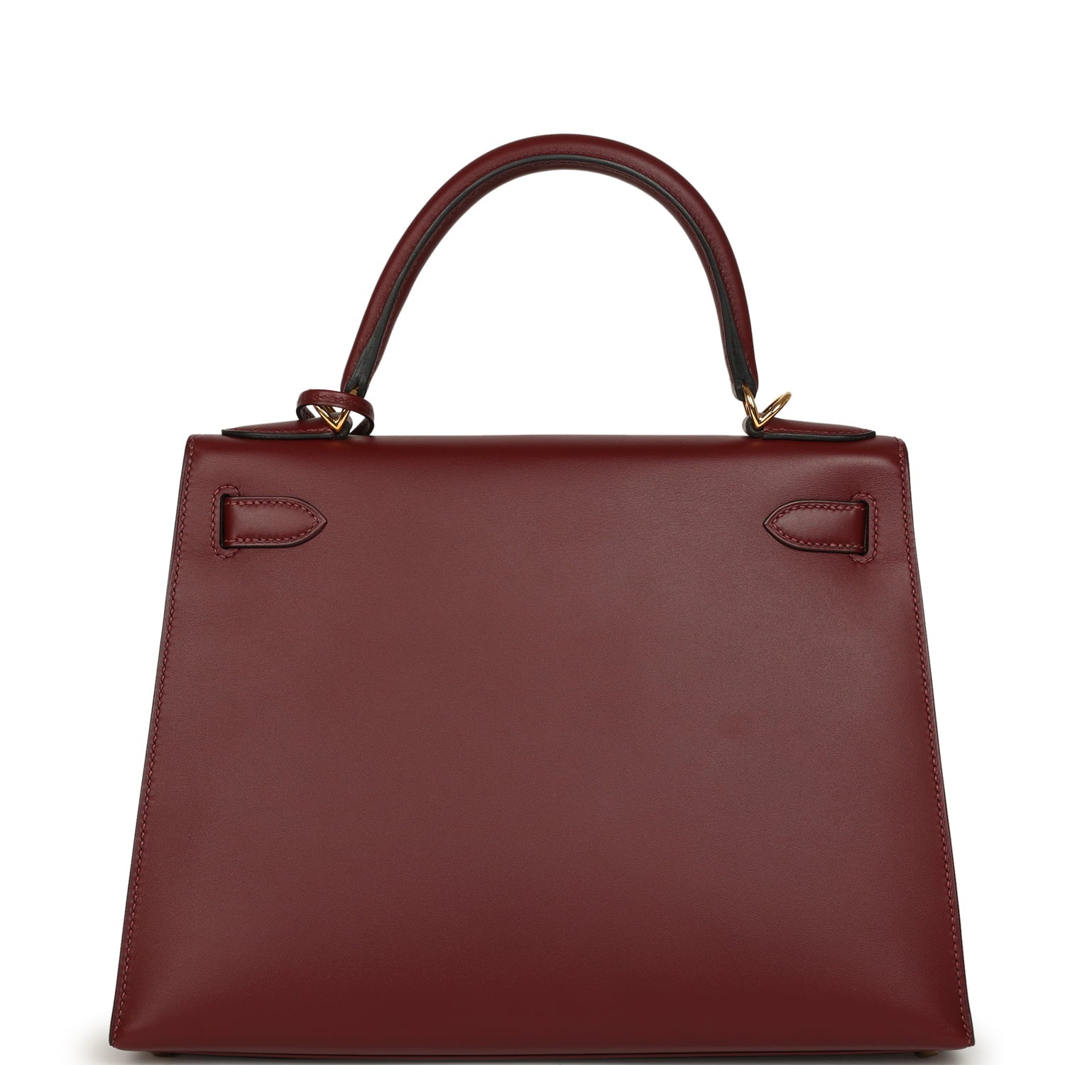 Pre-owned Hermes Kelly Sellier 28 Rouge H Sombrero Gold Hardware
