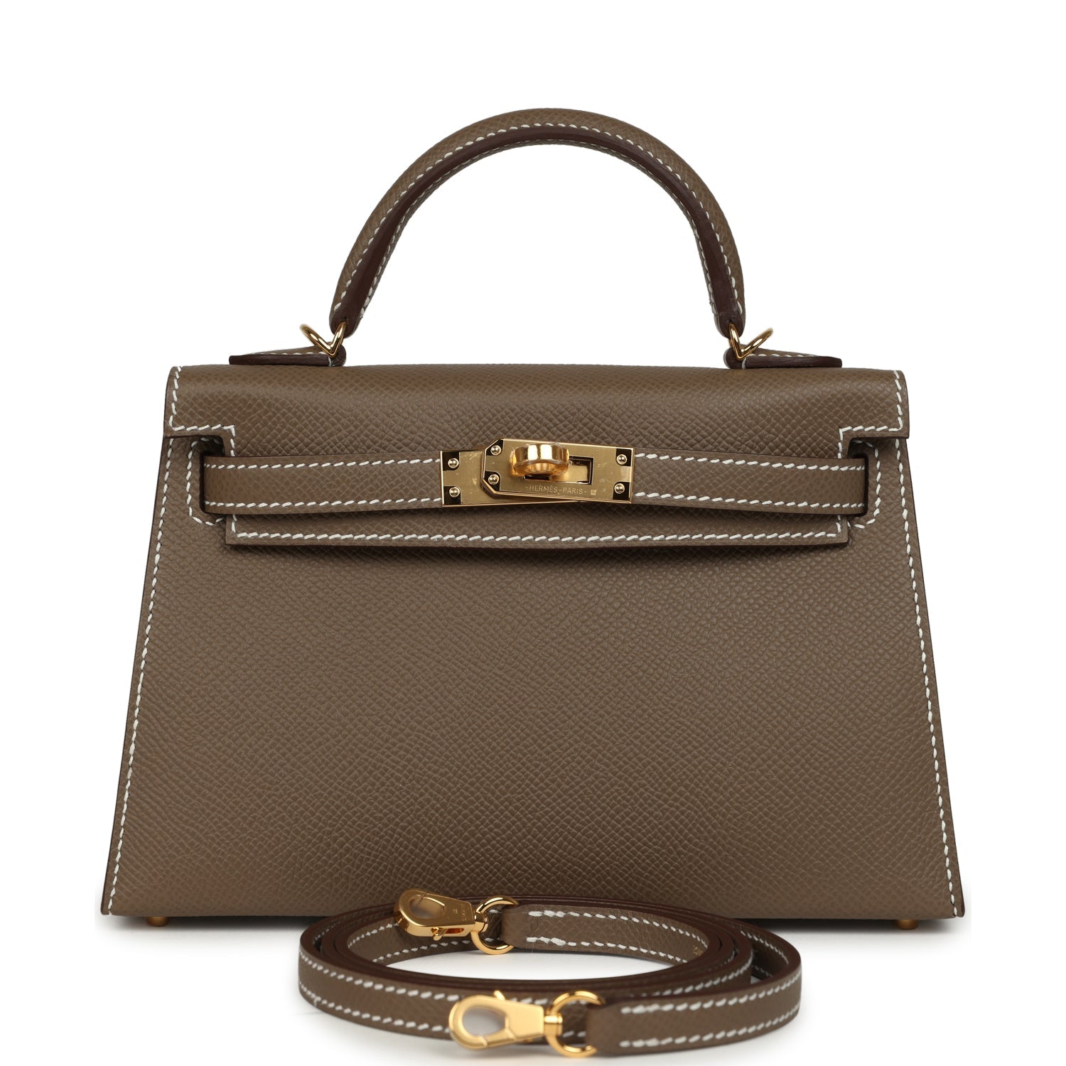 Hermes Kelly Sellier 20 Etoupe Epsom Gold Hardware
