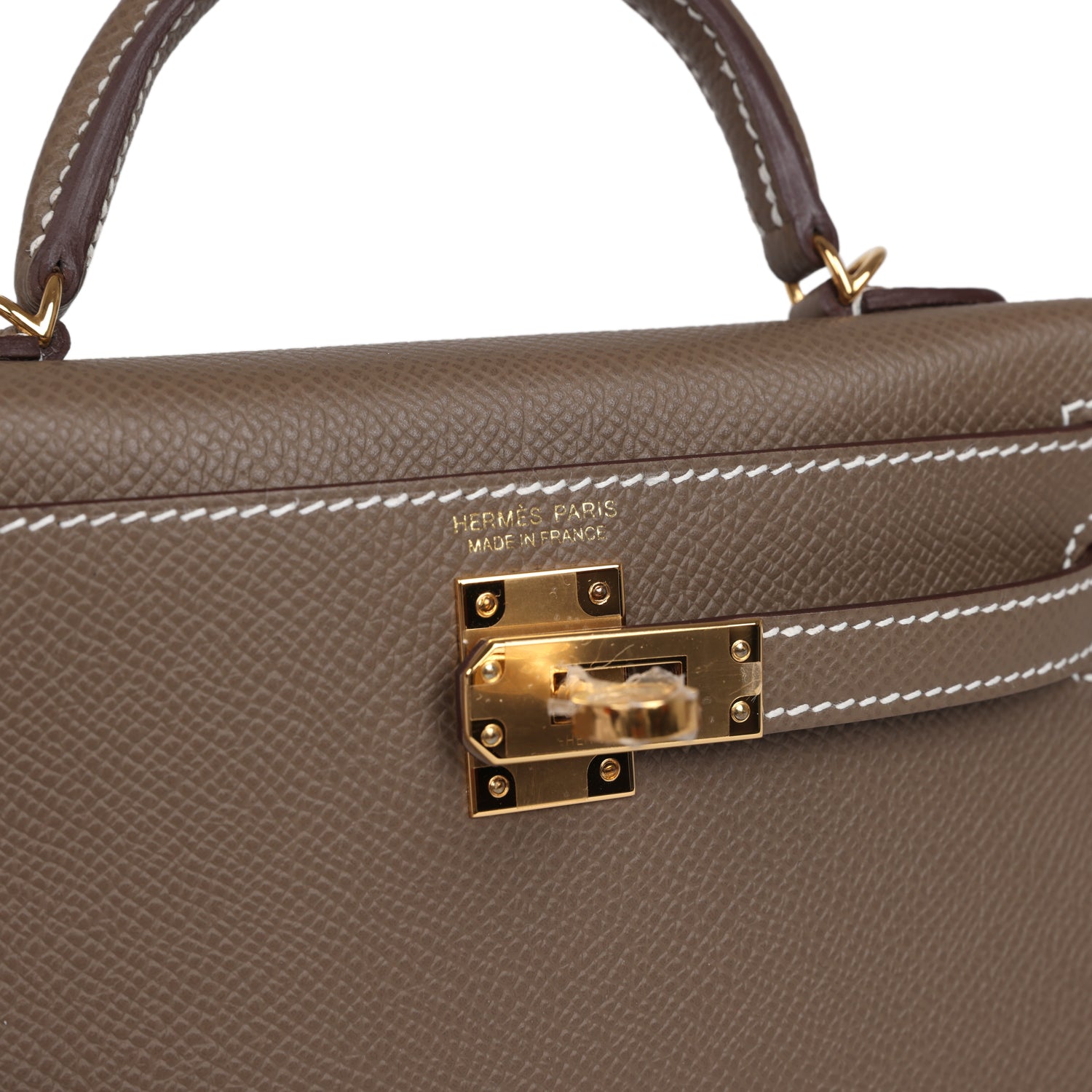 Hermes Kelly Sellier 20 Etoupe Epsom Gold Hardware