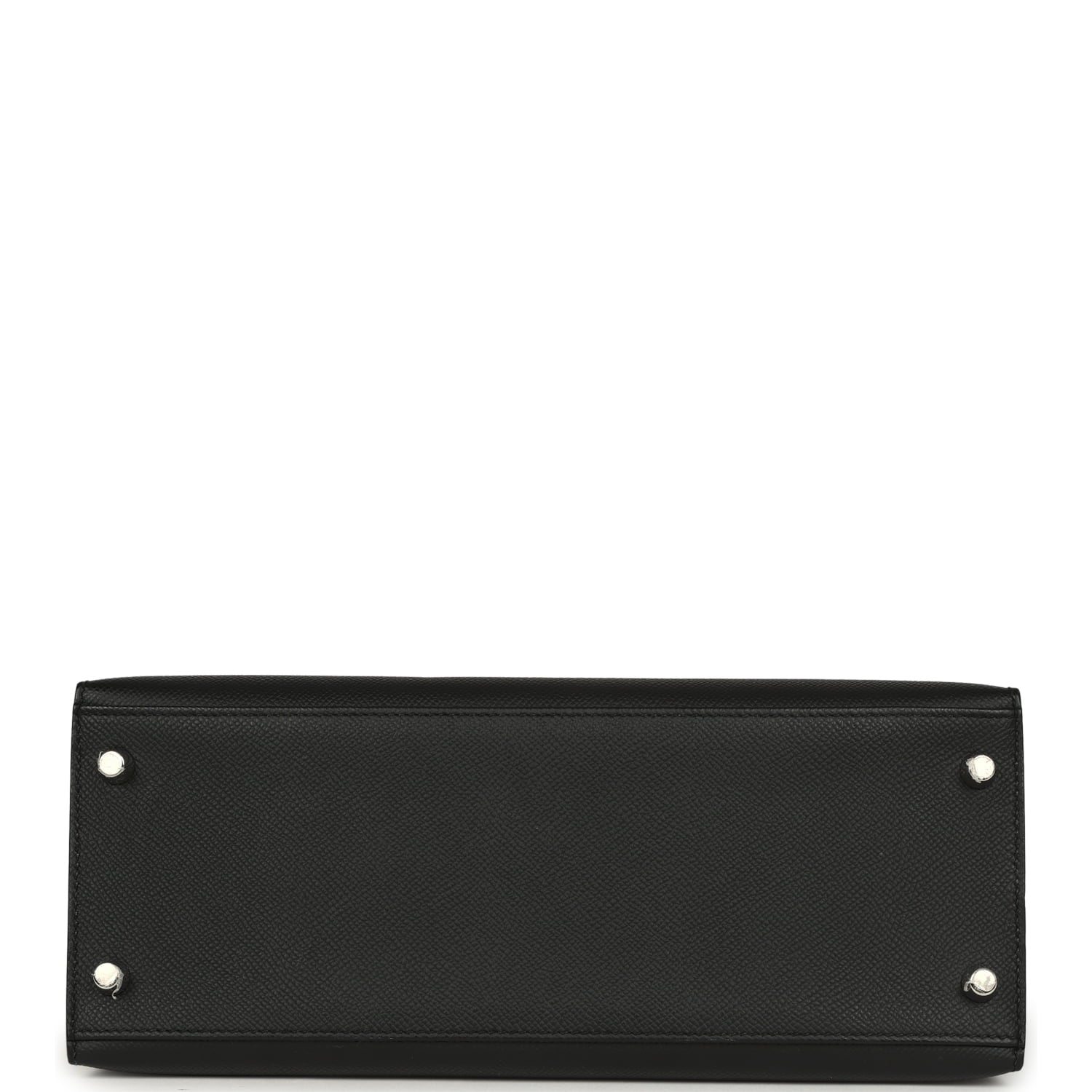 Pre-owned Hermes Kelly Sellier 28 Black Epsom Palladium Hardware