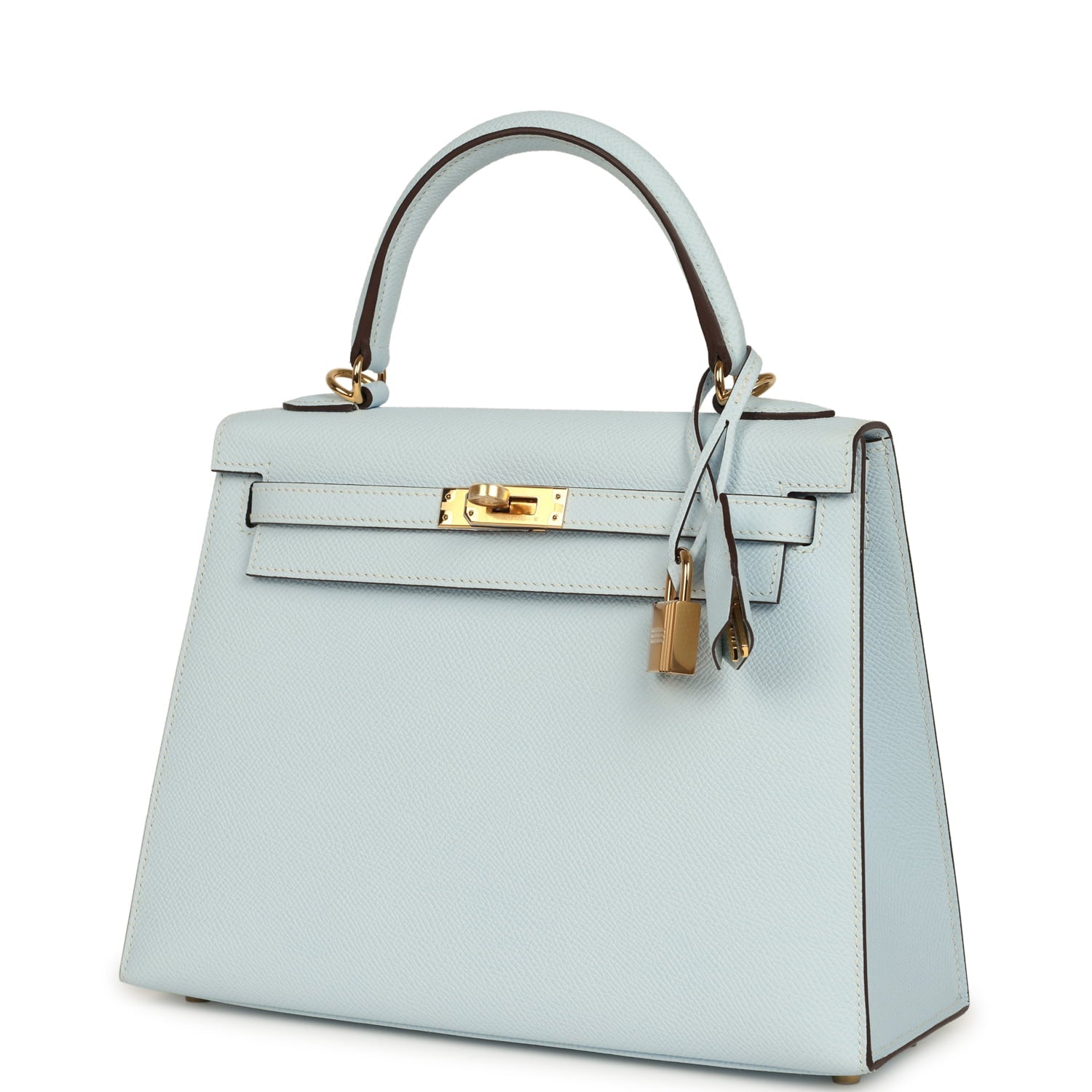 Hermes Kelly Sellier 25 Bleu Brume Epsom Gold Hardware