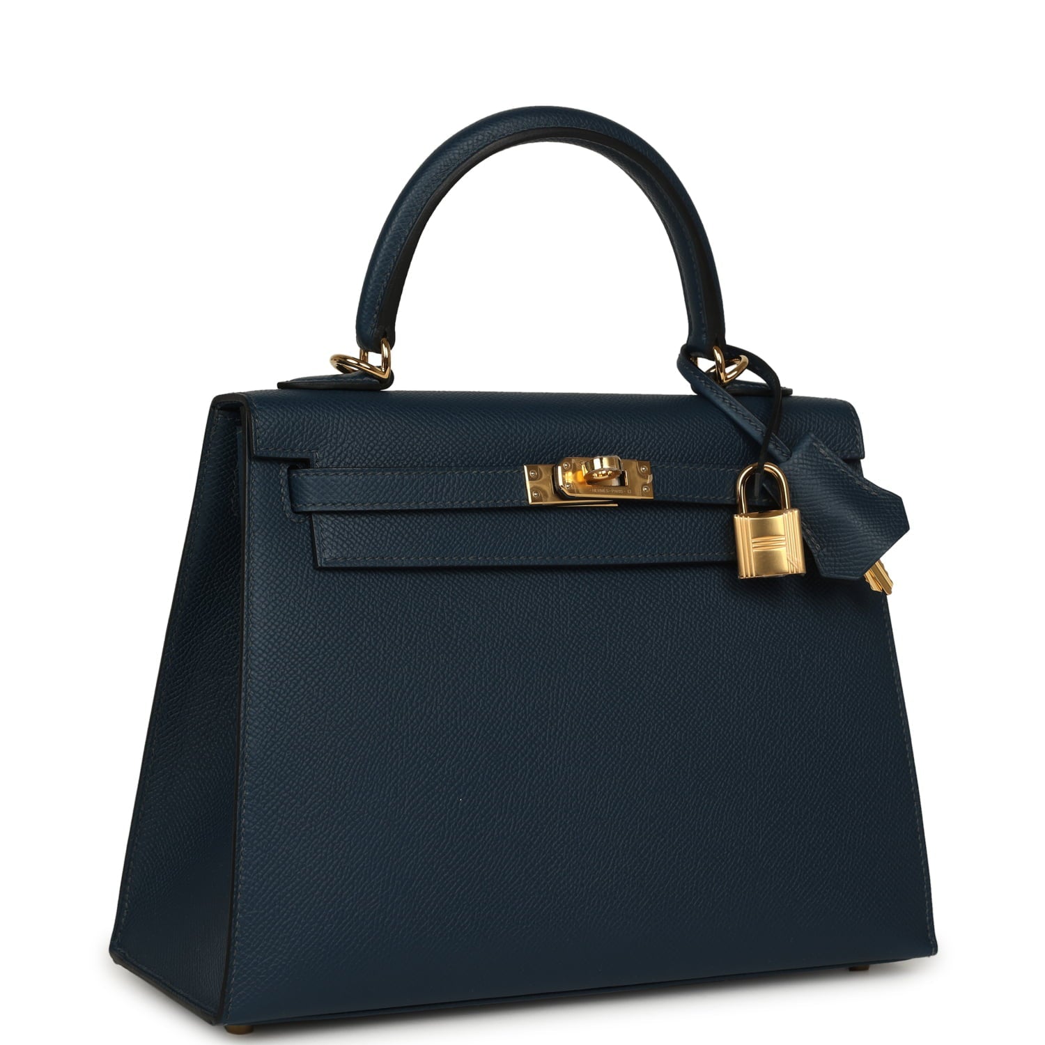 Hermes Kelly Sellier 25 Bleu Navy Epsom Gold Hardware