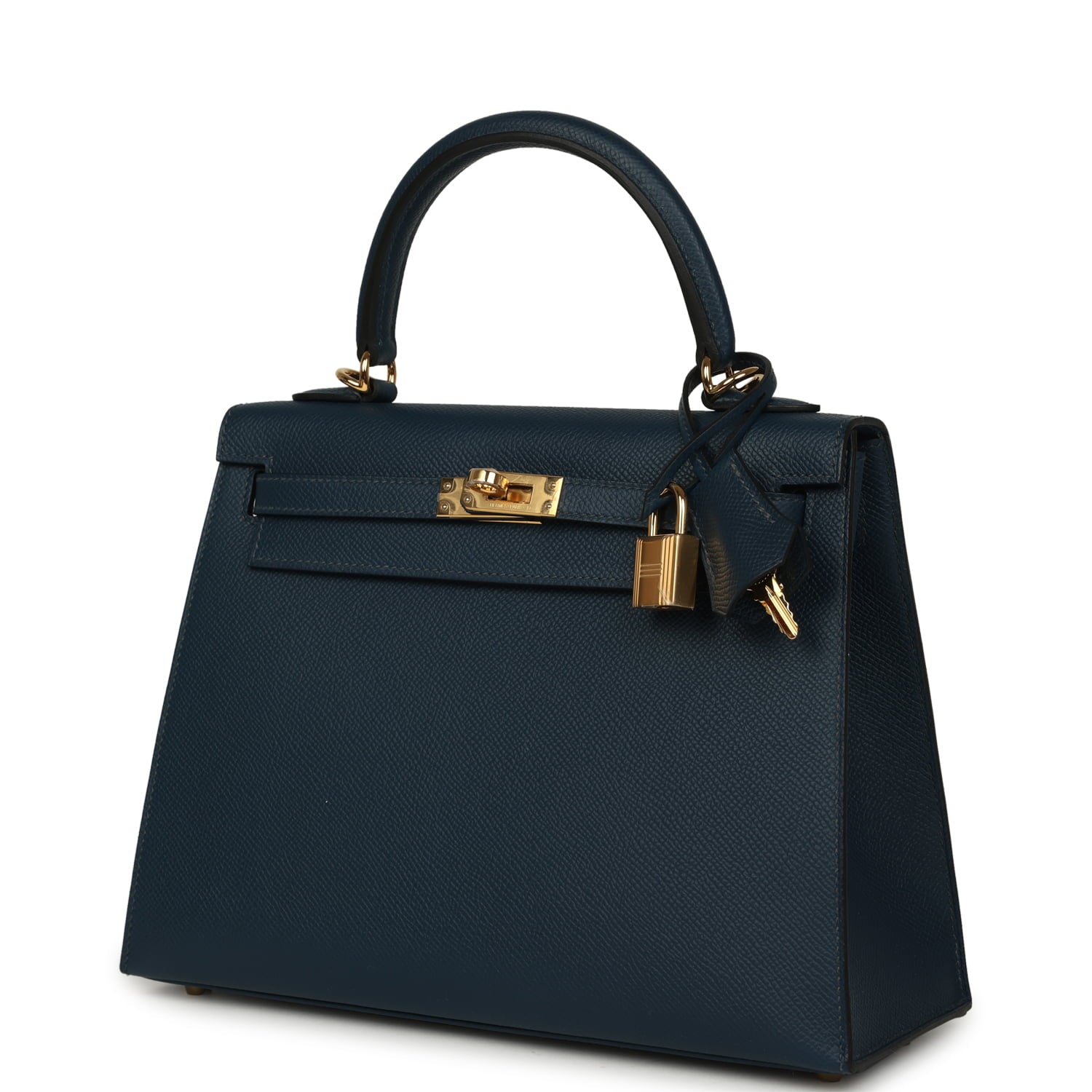 Hermes Kelly Sellier 25 Bleu Navy Epsom Gold Hardware