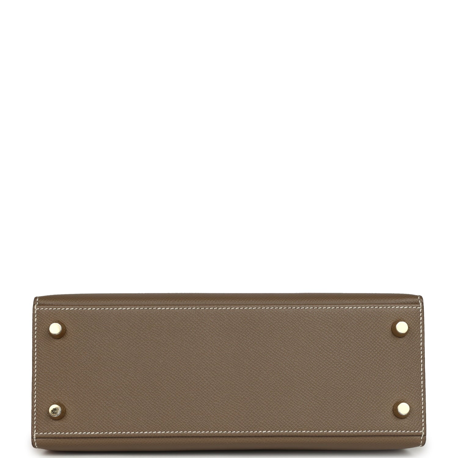 Pre-owned Hermes Kelly Sellier 25 Etoupe Epsom Gold Hardware