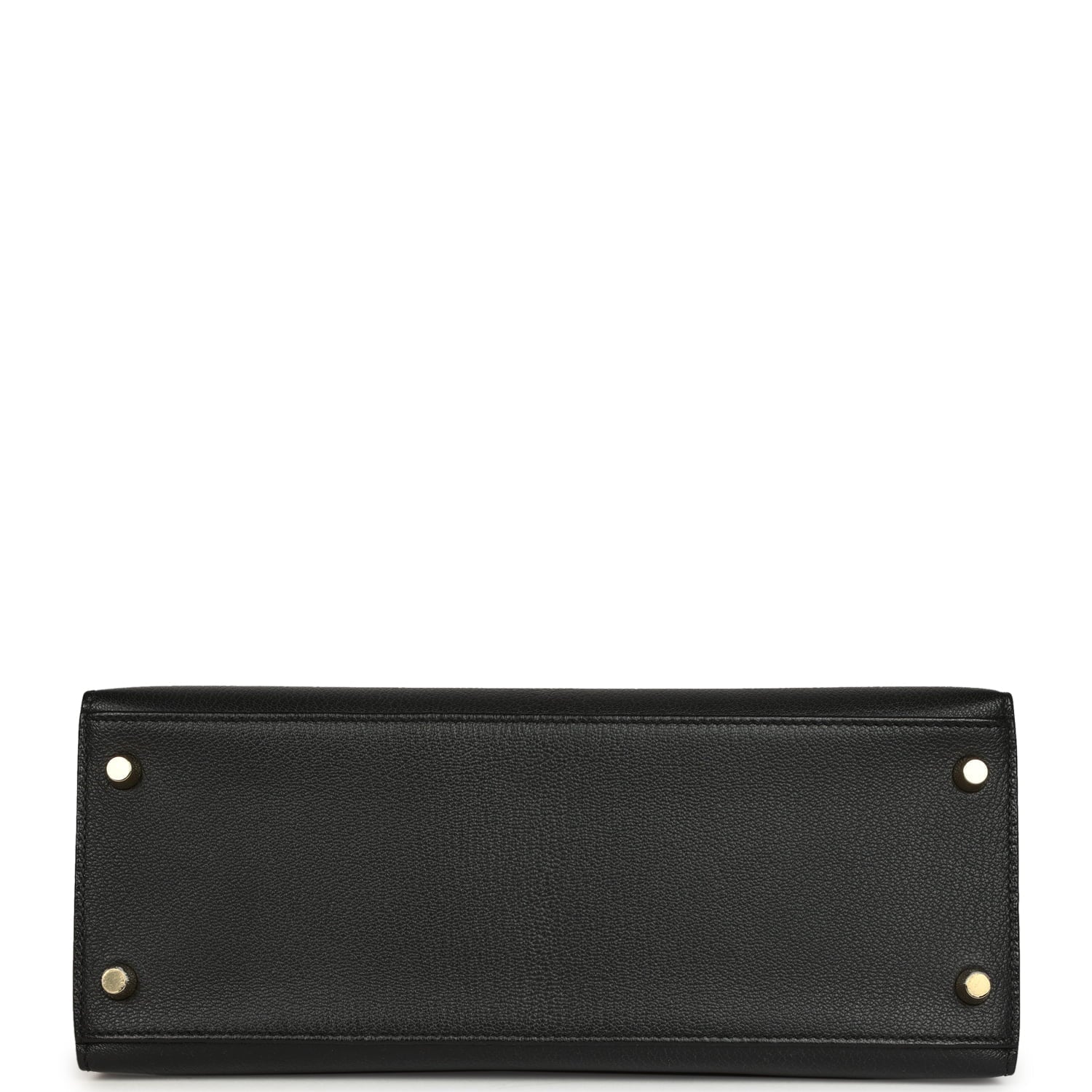Pre-owned Hermes Special Order (HSS) Kelly Sellier 28 Black Chevre Mysore Permabrass Hardware