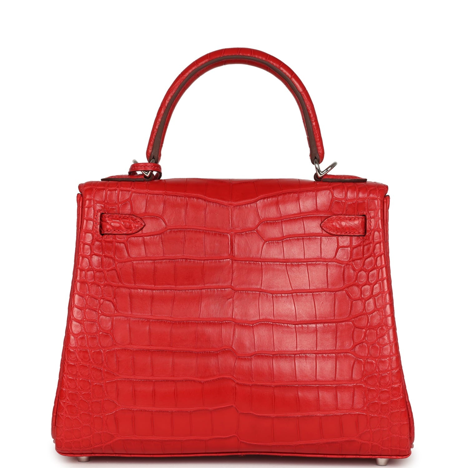 Hermes Kelly Retourne 25 Rouge Radieux Matte Alligator Palladium Hardware