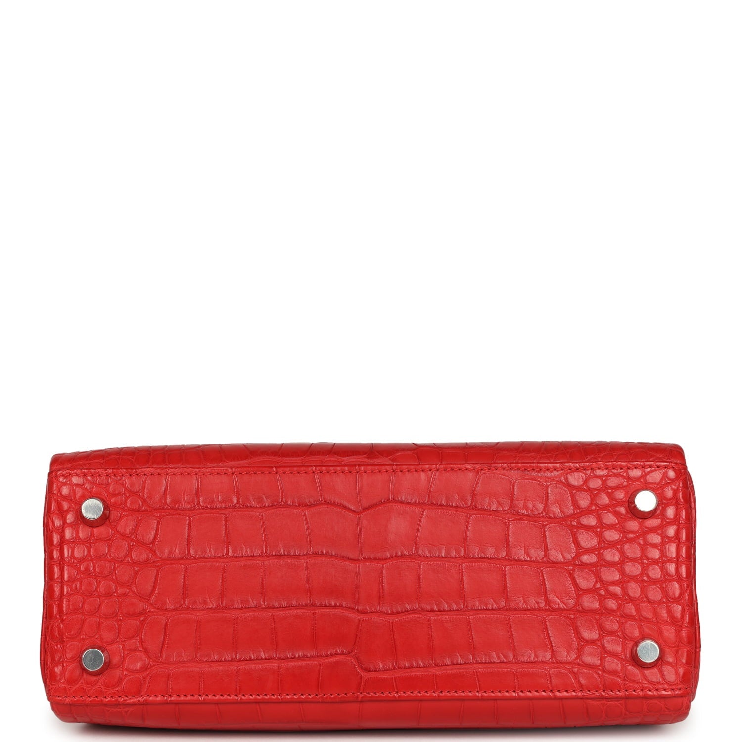 Hermes Kelly Retourne 25 Rouge Radieux Matte Alligator Palladium Hardware