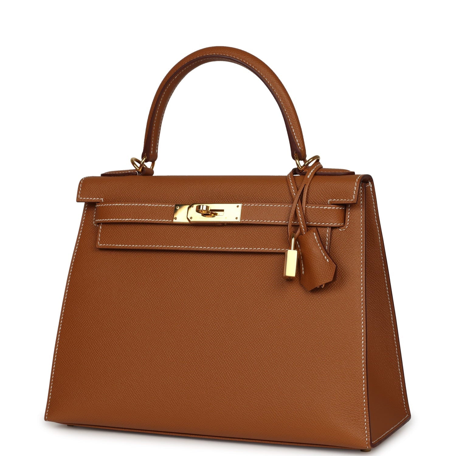 Pre-owned Hermes Kelly Sellier 28 Gold Epsom Gold Hardware