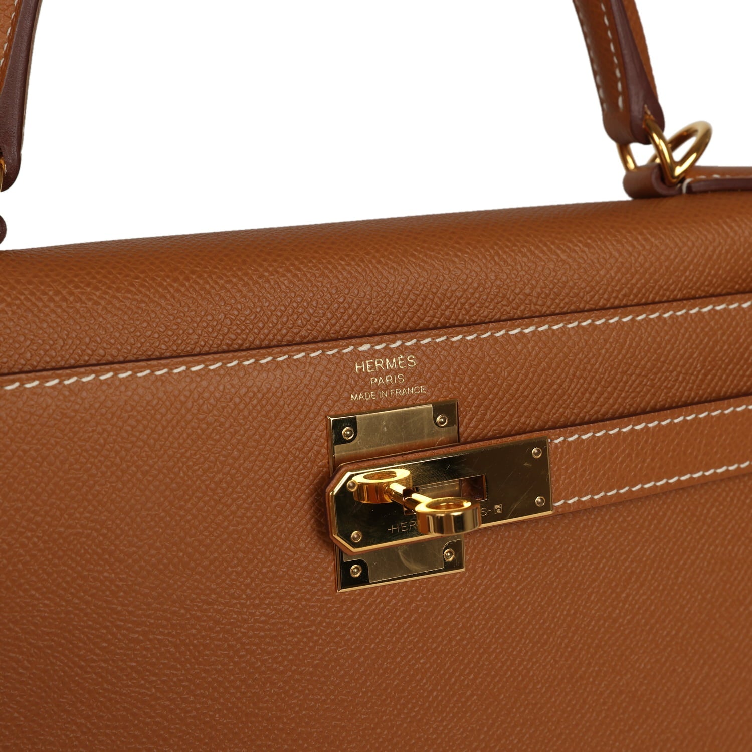 Pre-owned Hermes Kelly Sellier 28 Gold Epsom Gold Hardware