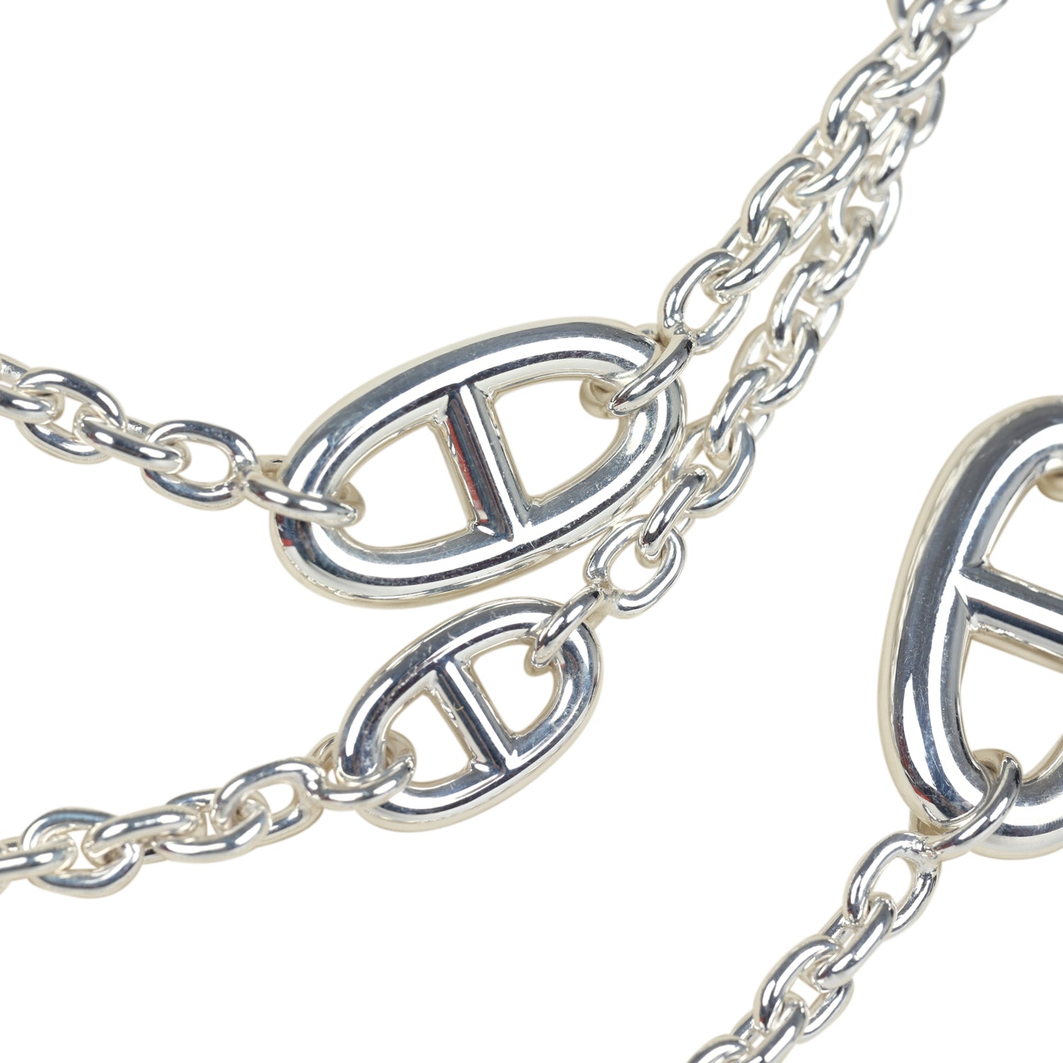 Hermes Farandole Rope Necklace 120cm Sterling Silver Hardware