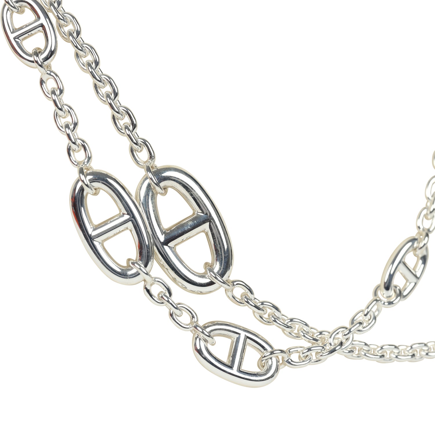 Hermes Farandole Rope Necklace 160cm Sterling Silver Hardware
