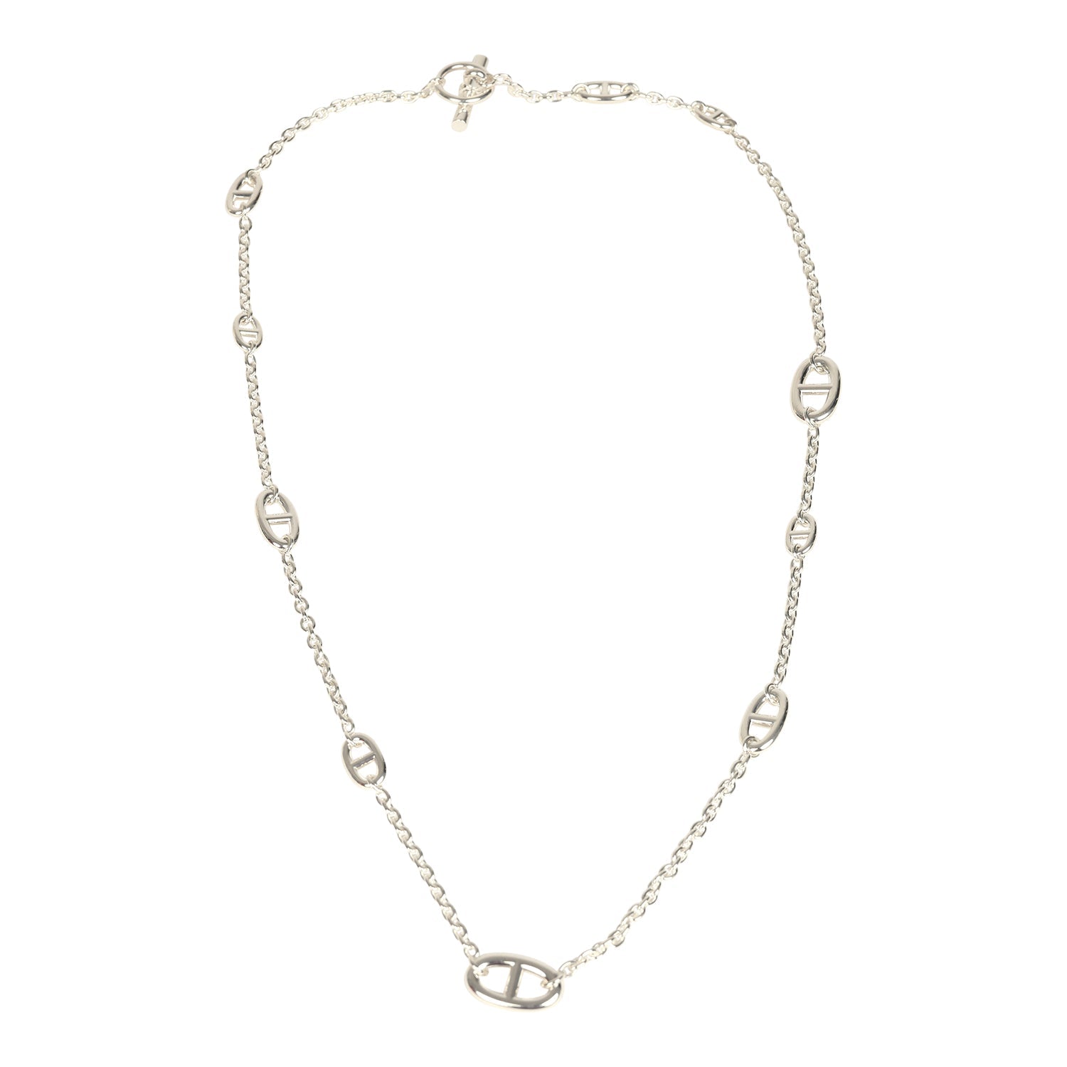 Hermes Farandole Rope Necklace 80cm Sterling Silver Hardware