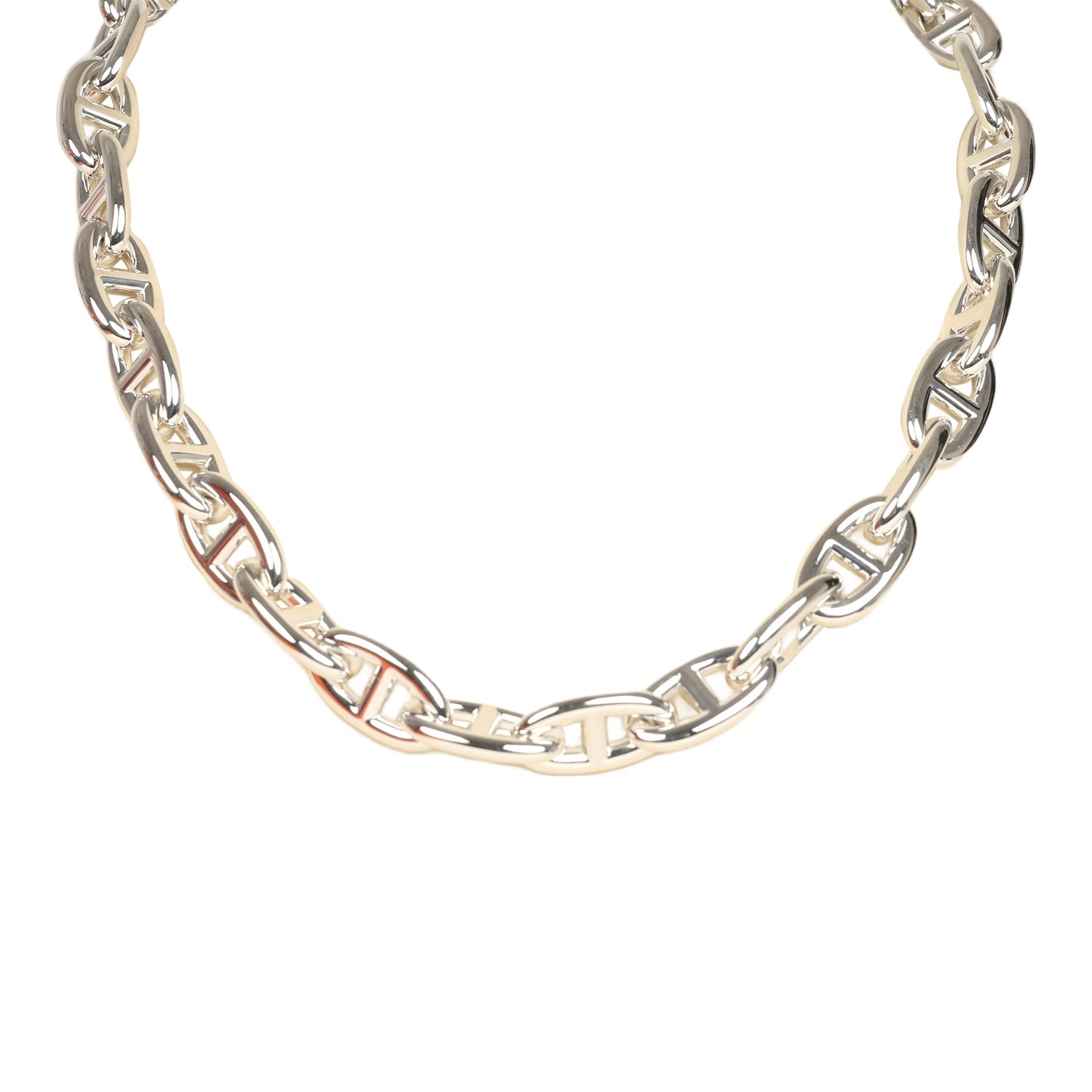 Hermes Chaine D'Ancre Necklace GM Sterling Silver Hardware