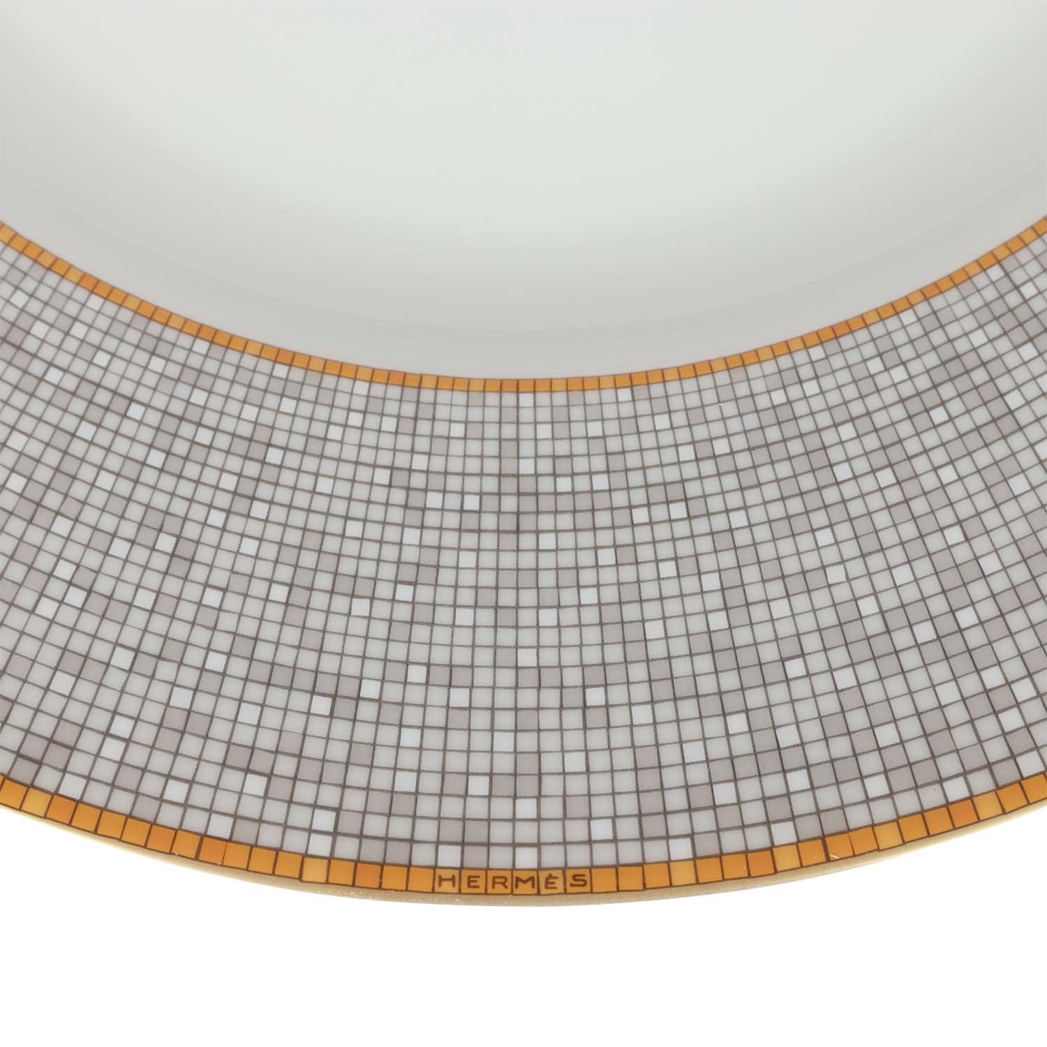 Hermes "Mosaique Au 24" Gold Porcelain Presentation Plate Set