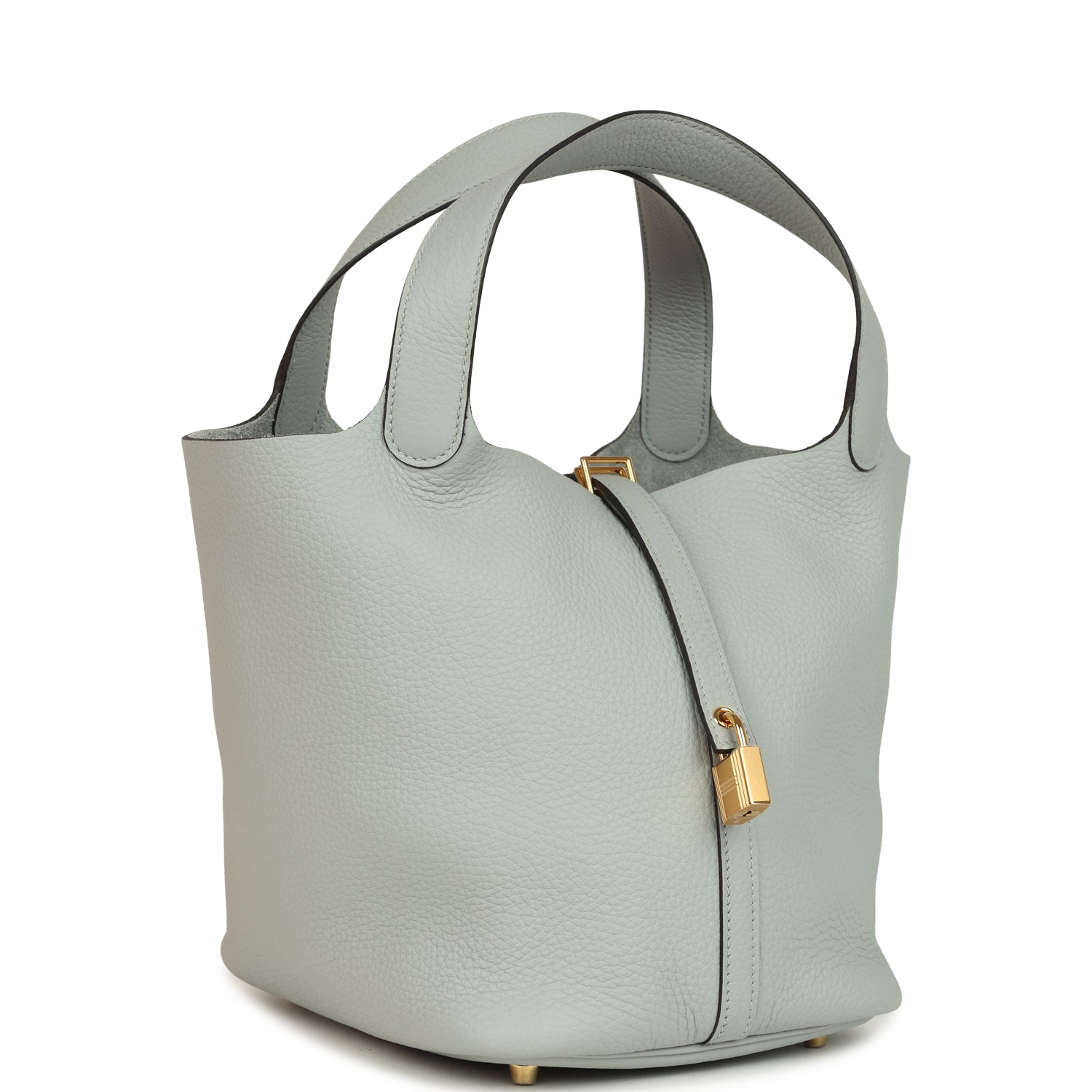 Hermes Picotin Lock 22 Bleu Glacier Clemence Gold Hardware