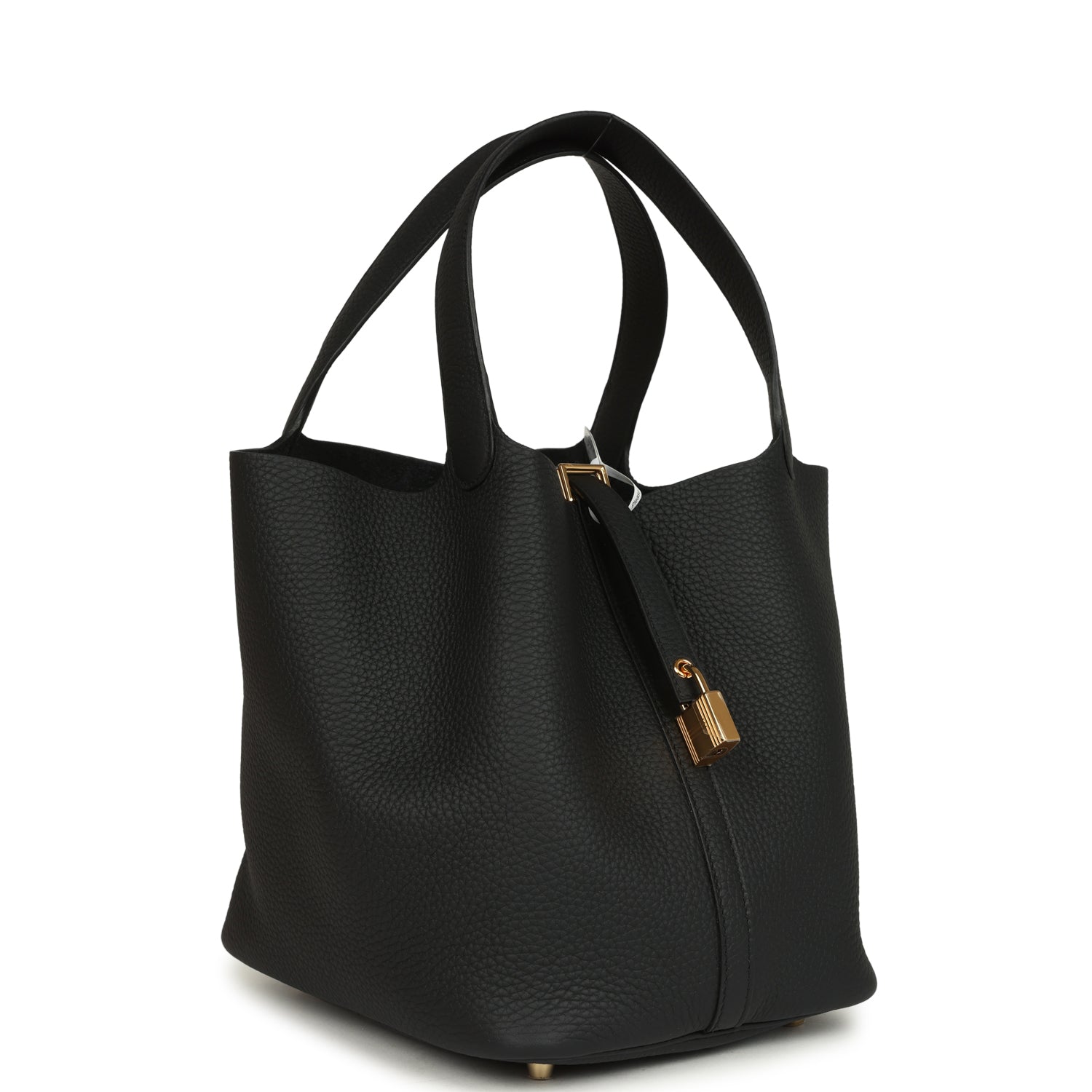 Hermes Picotin Lock 22 Black Clemence Gold Hardware