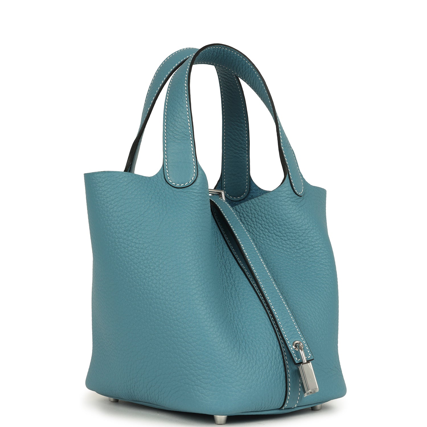 Hermes Picotin Lock 18 Blue Jean Clemence Palladium Hardware
