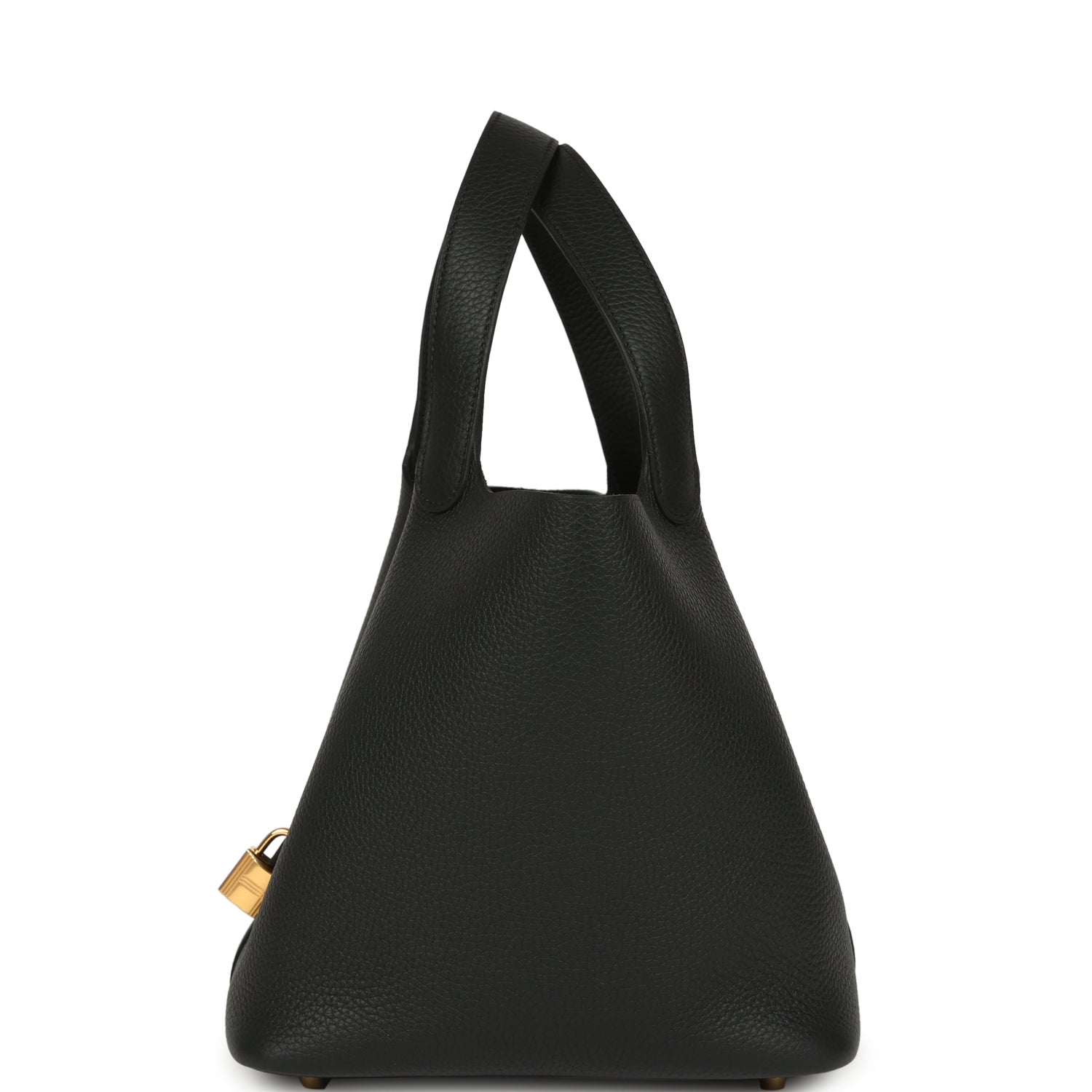 Hermes Picotin Lock 22 Black Clemence Gold Hardware