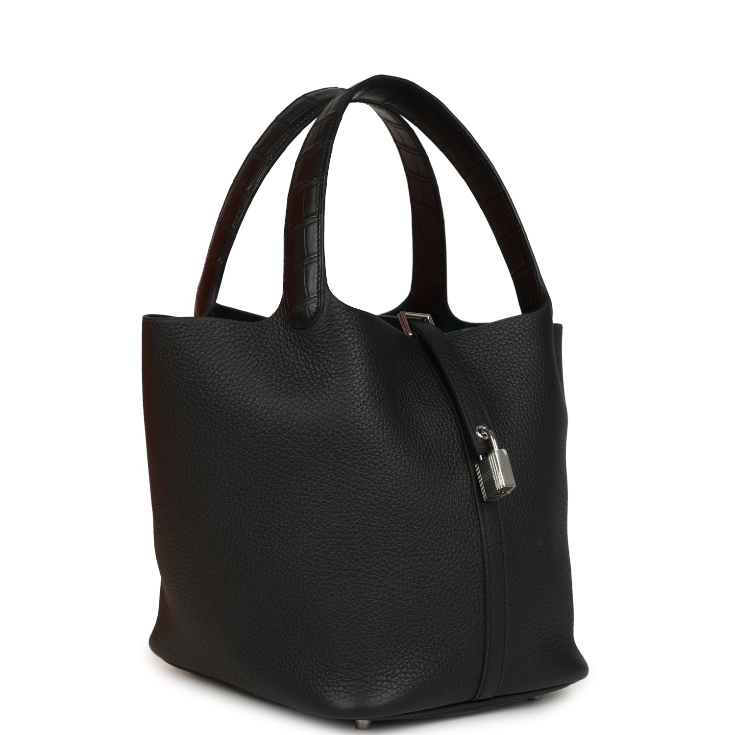 Hermes Picotin 22 Black Clemence and Matte Alligator Touch Palladium Hardware