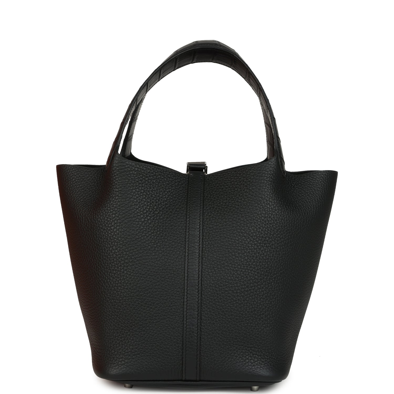 Hermes Picotin 22 Black Clemence and Matte Alligator Touch Palladium Hardware