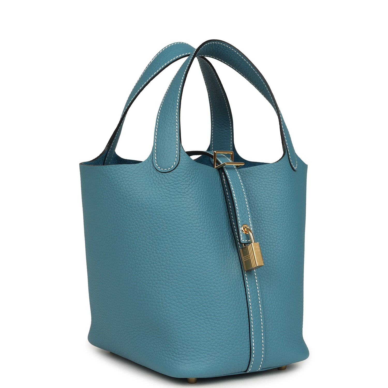Hermes Picotin Lock 18 Blue Jean Clemence Gold Hardware