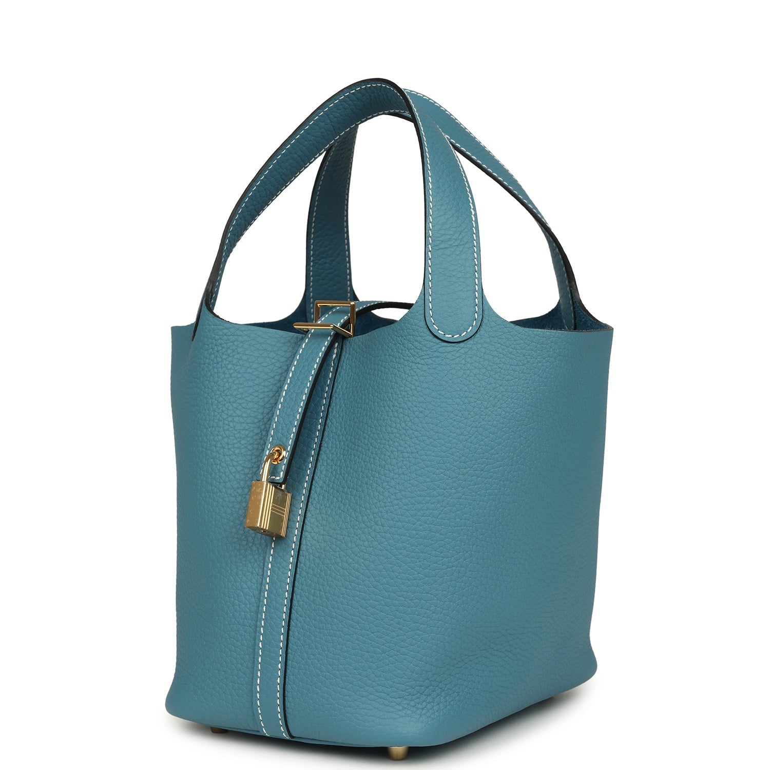 Hermes Picotin Lock 18 Blue Jean Clemence Gold Hardware