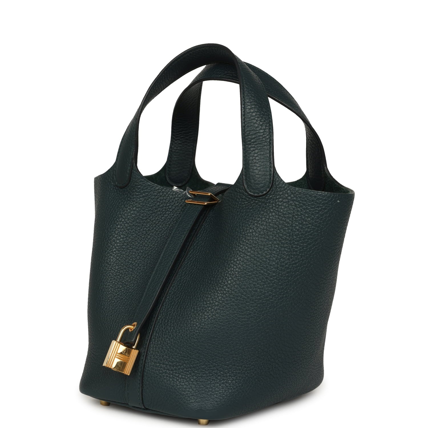 Pre-owned Hermes Picotin Lock 18 Vert Cypress Clemence Gold Hardware