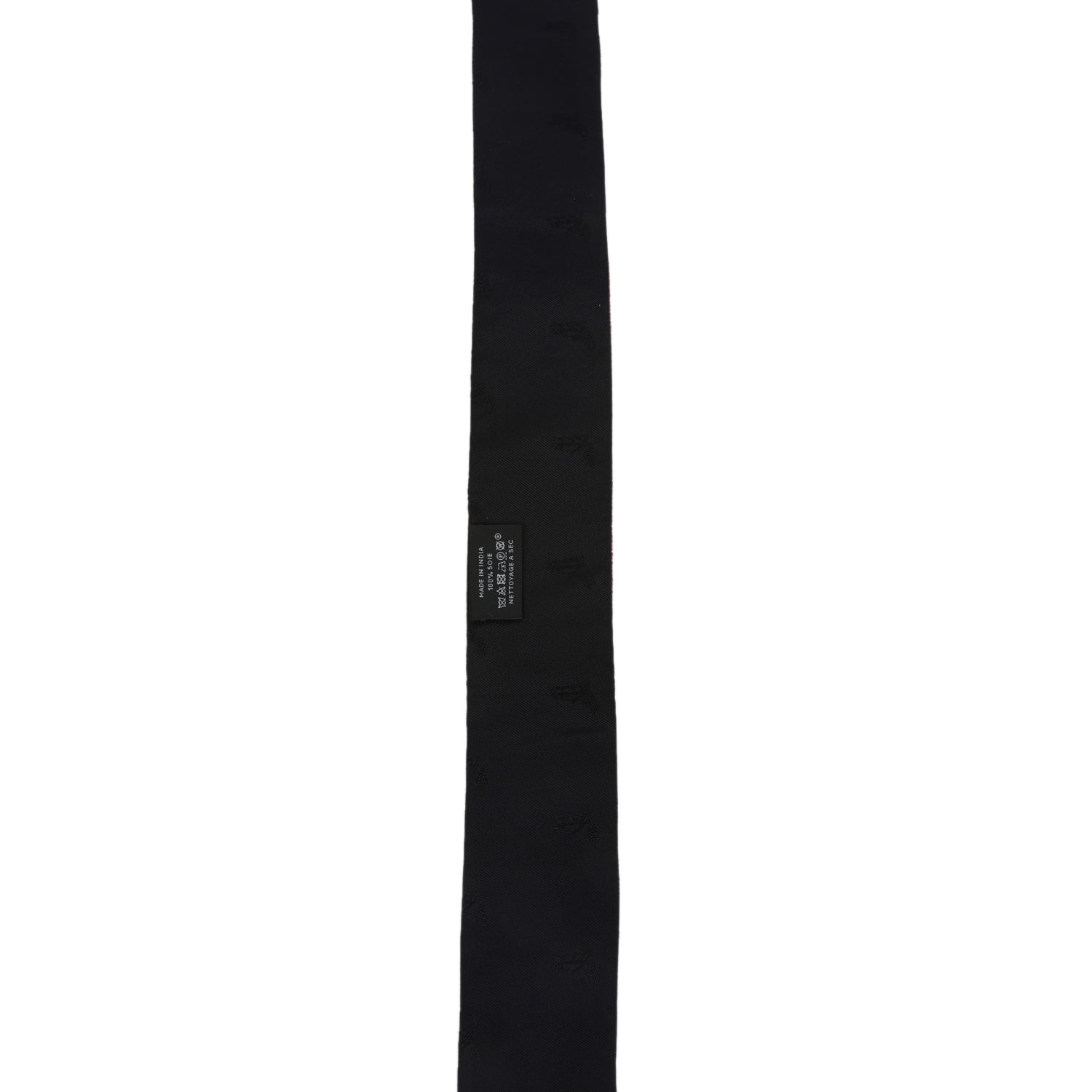 Hermes "Tresses H" Embroidered Black, Rouge H and Argent Silk Twilly