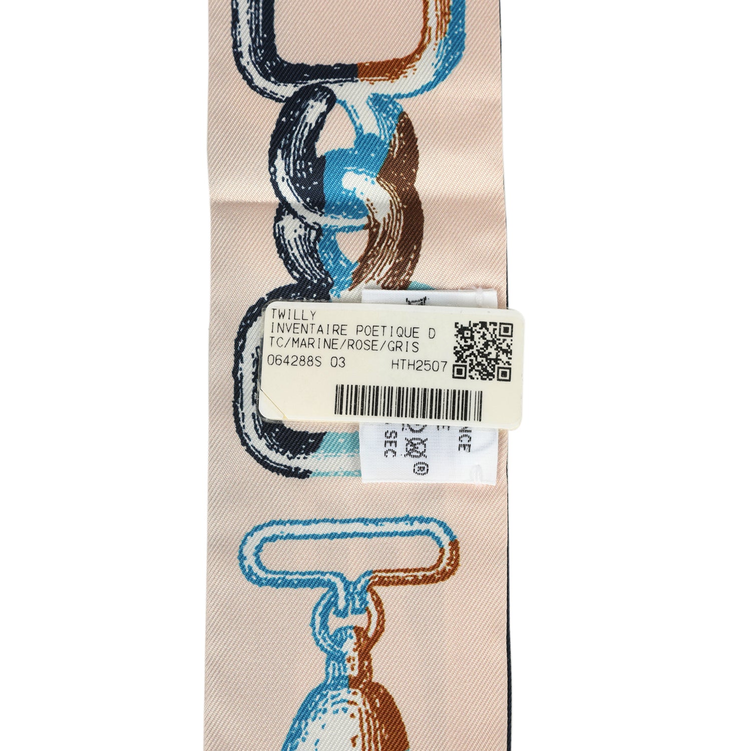 Hermes "C'est La Fete" Gris, Rose, Bleu Marine Multi Silk Twilly Pair