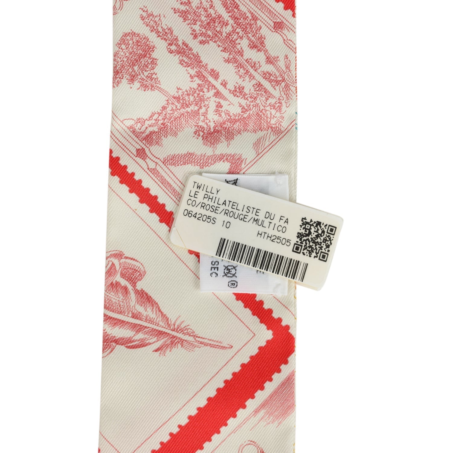 Hermes "Le Philateliste Du Faubourg" Rose and Rouge Multi Silk Twilly Pair