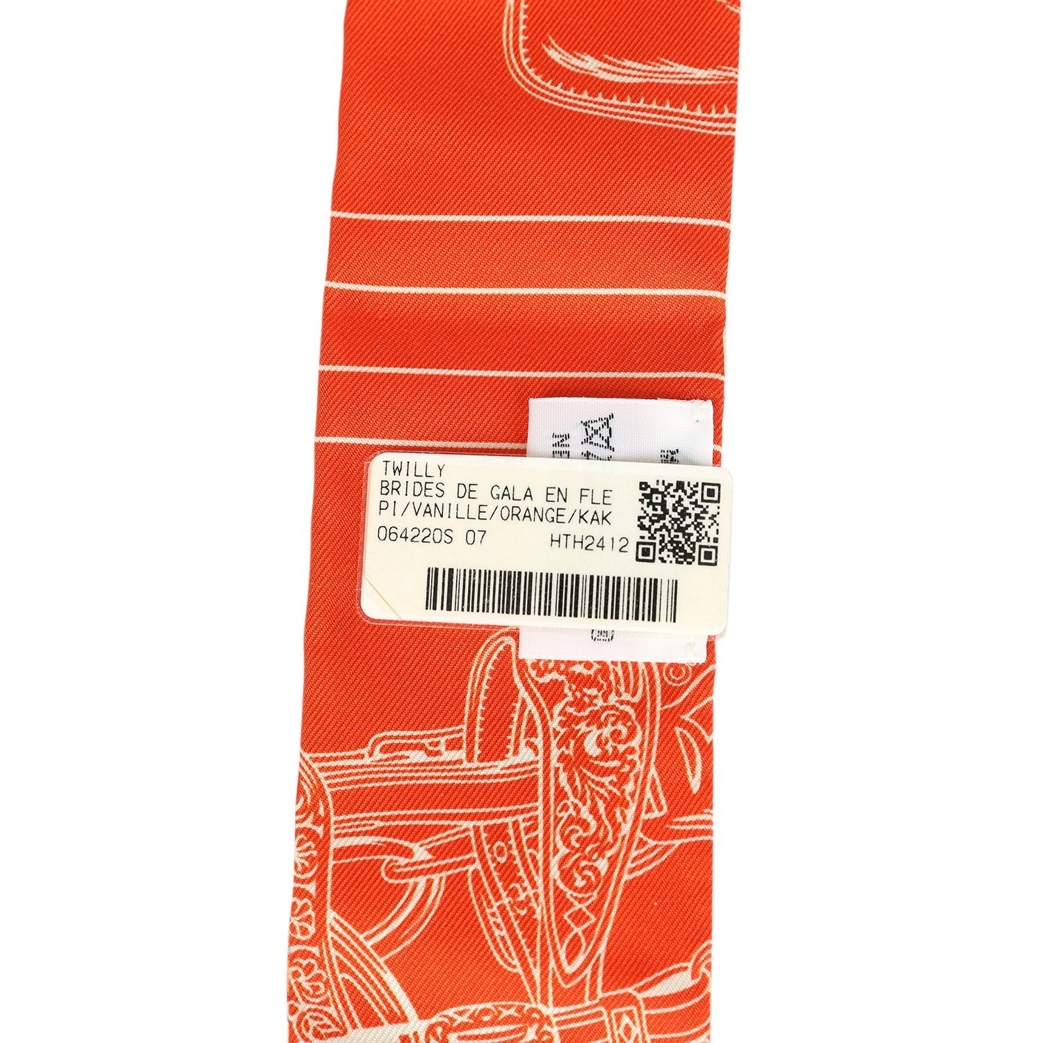 Hermes "Brides de Gala En Fleur" Vanille, Orange and Kaki Multi Silk Twilly Pair
